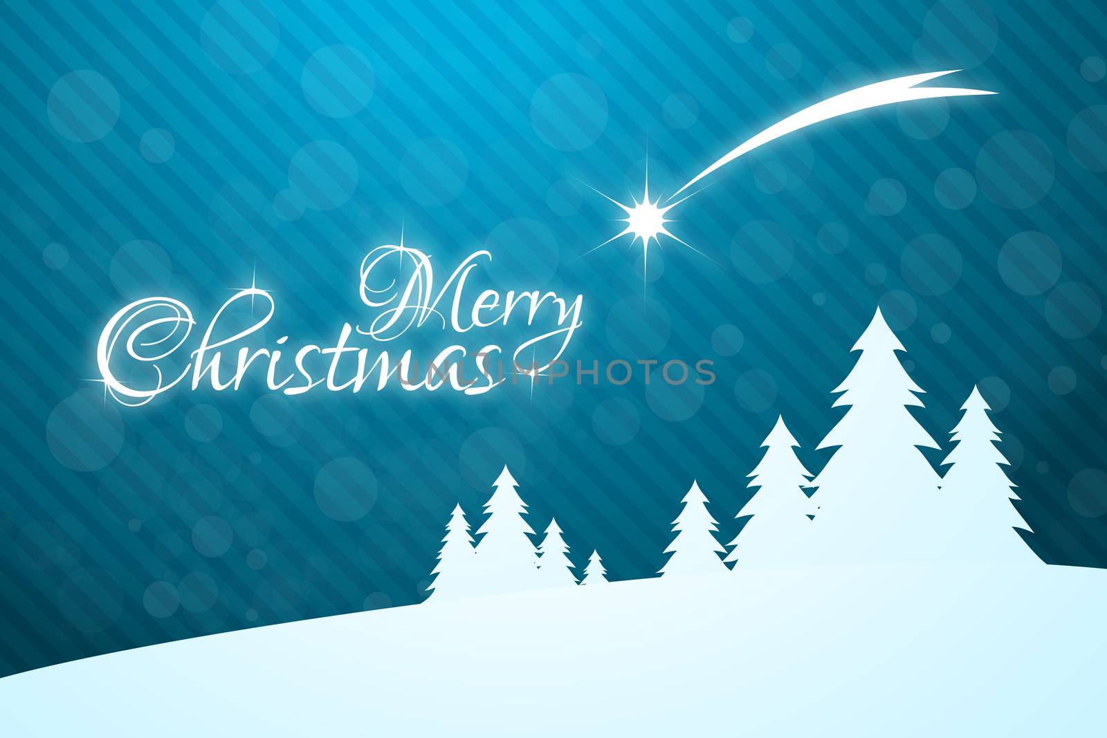 Merry Christmas Greeting Card with Star by WaD