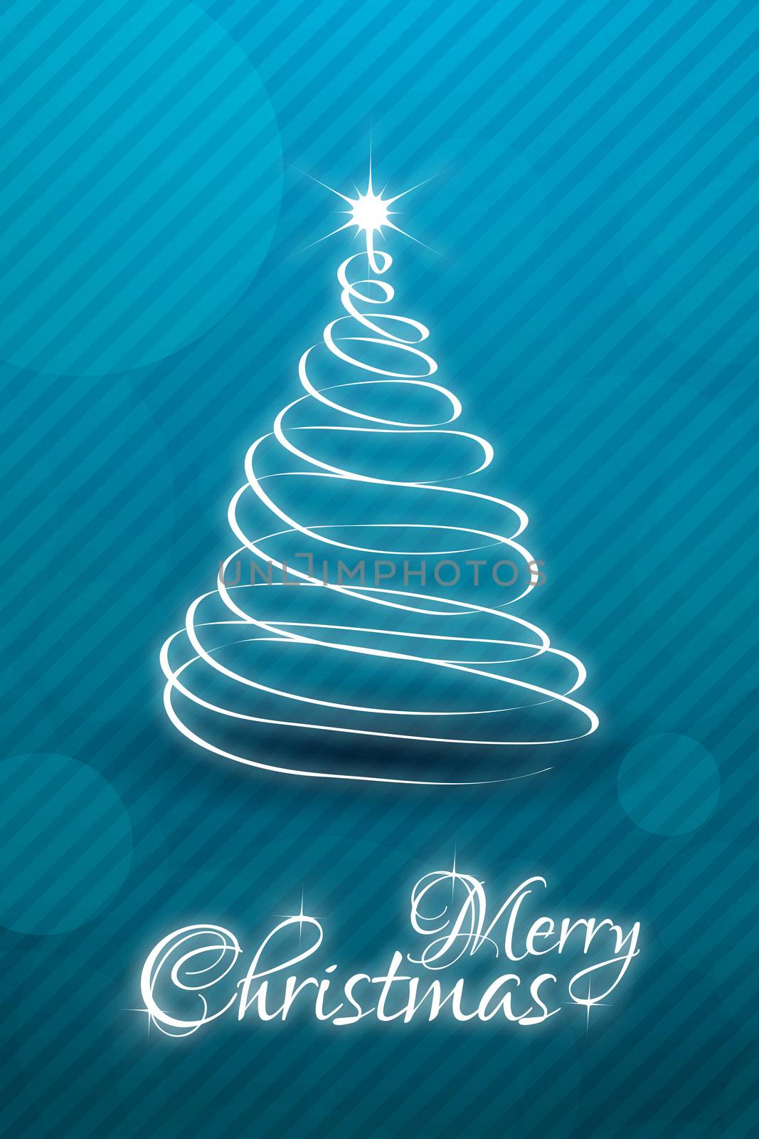 Christmas Card Template with Christmas Tree