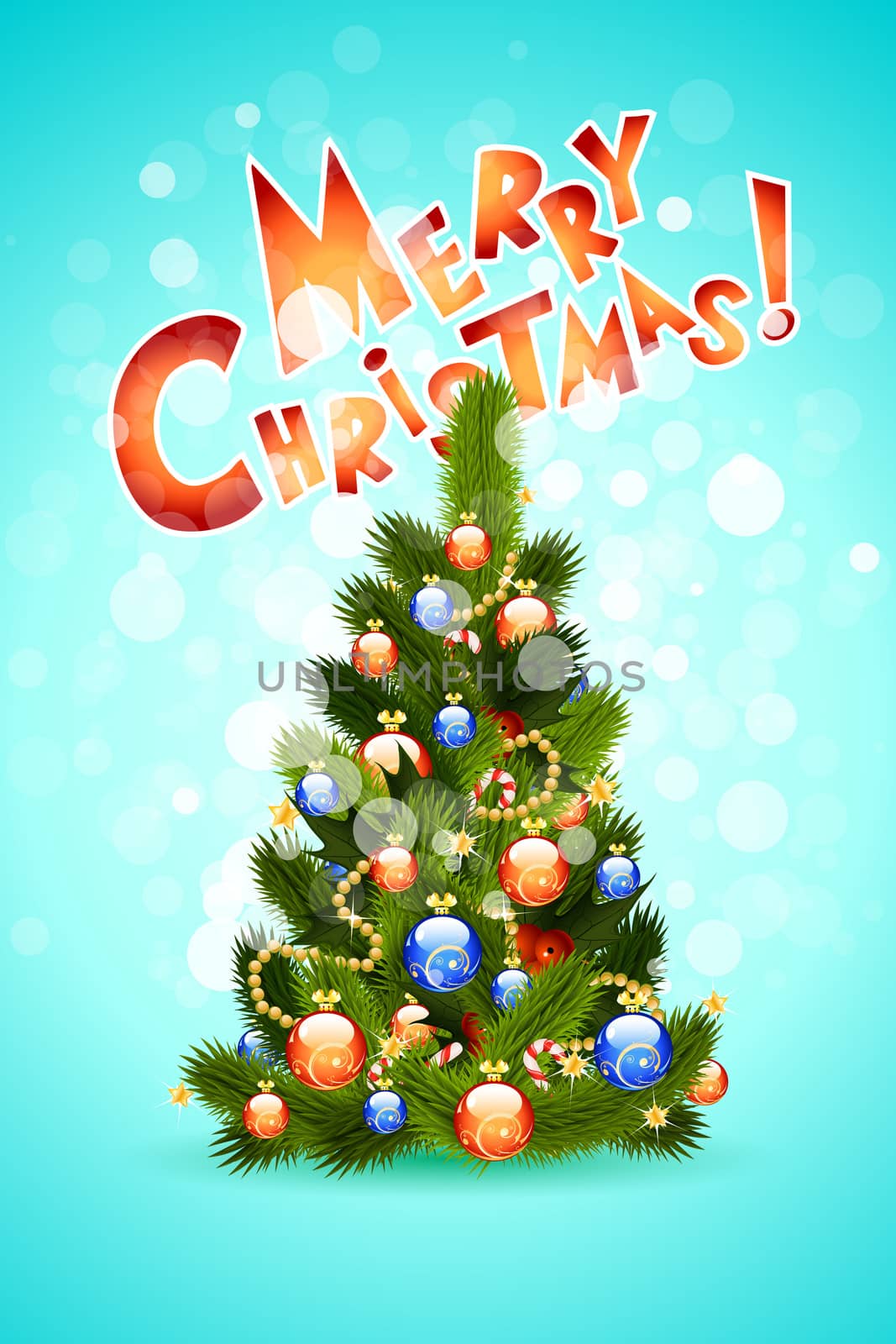 Christmas Card with Christmas tree