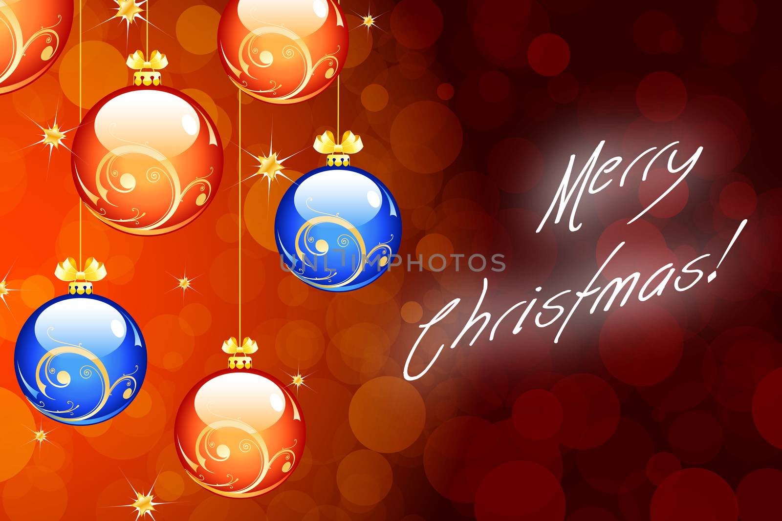 Christmas Card with Evening Balls