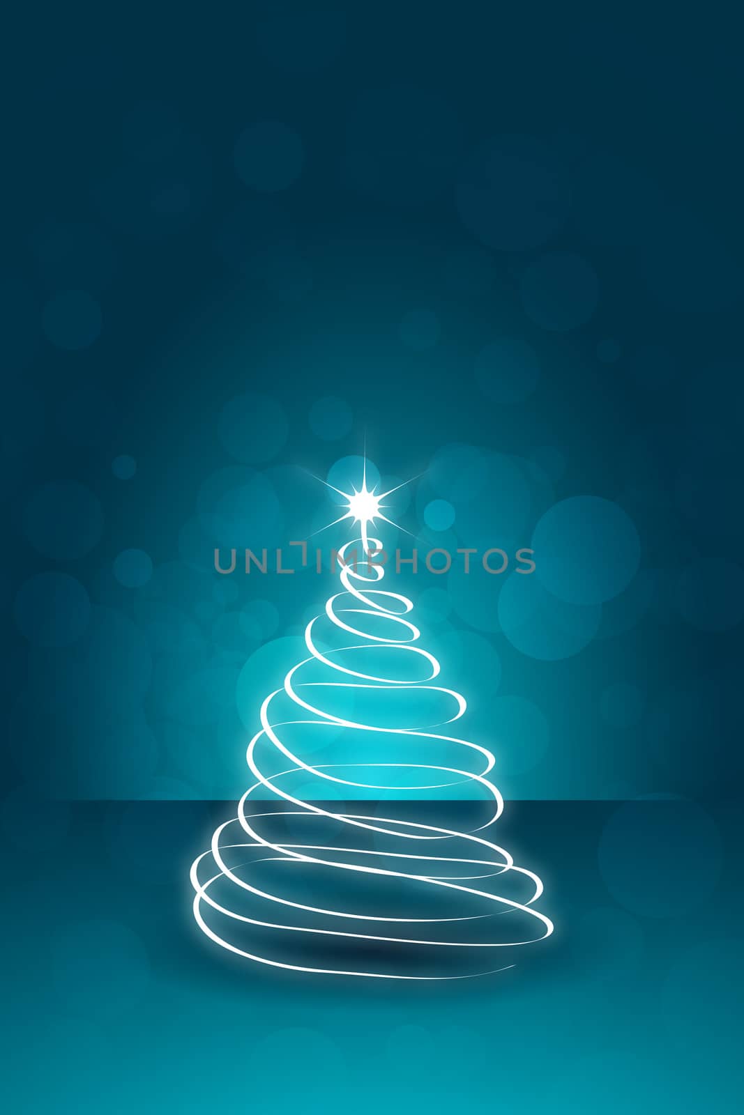 Christmas Card Template with abstract Christmas Tree