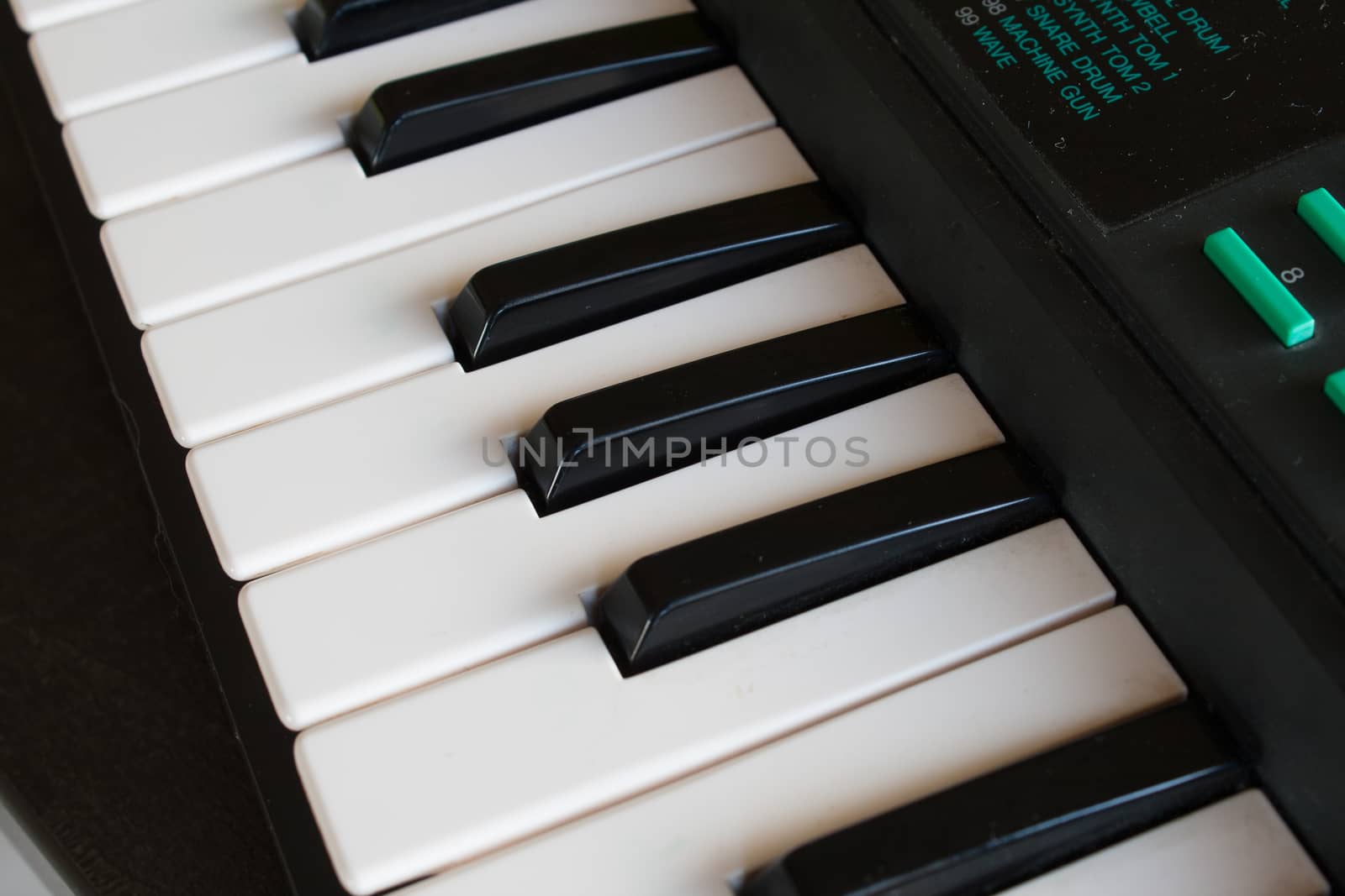 the black and white keys of a piano