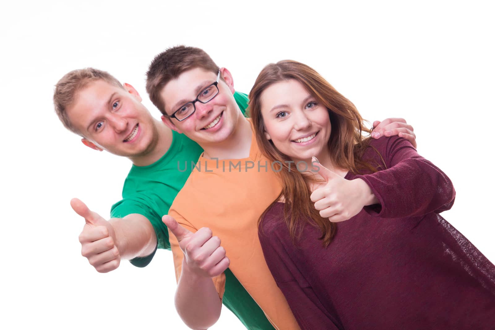 Three Friends with Tumbs Up - studio shoot