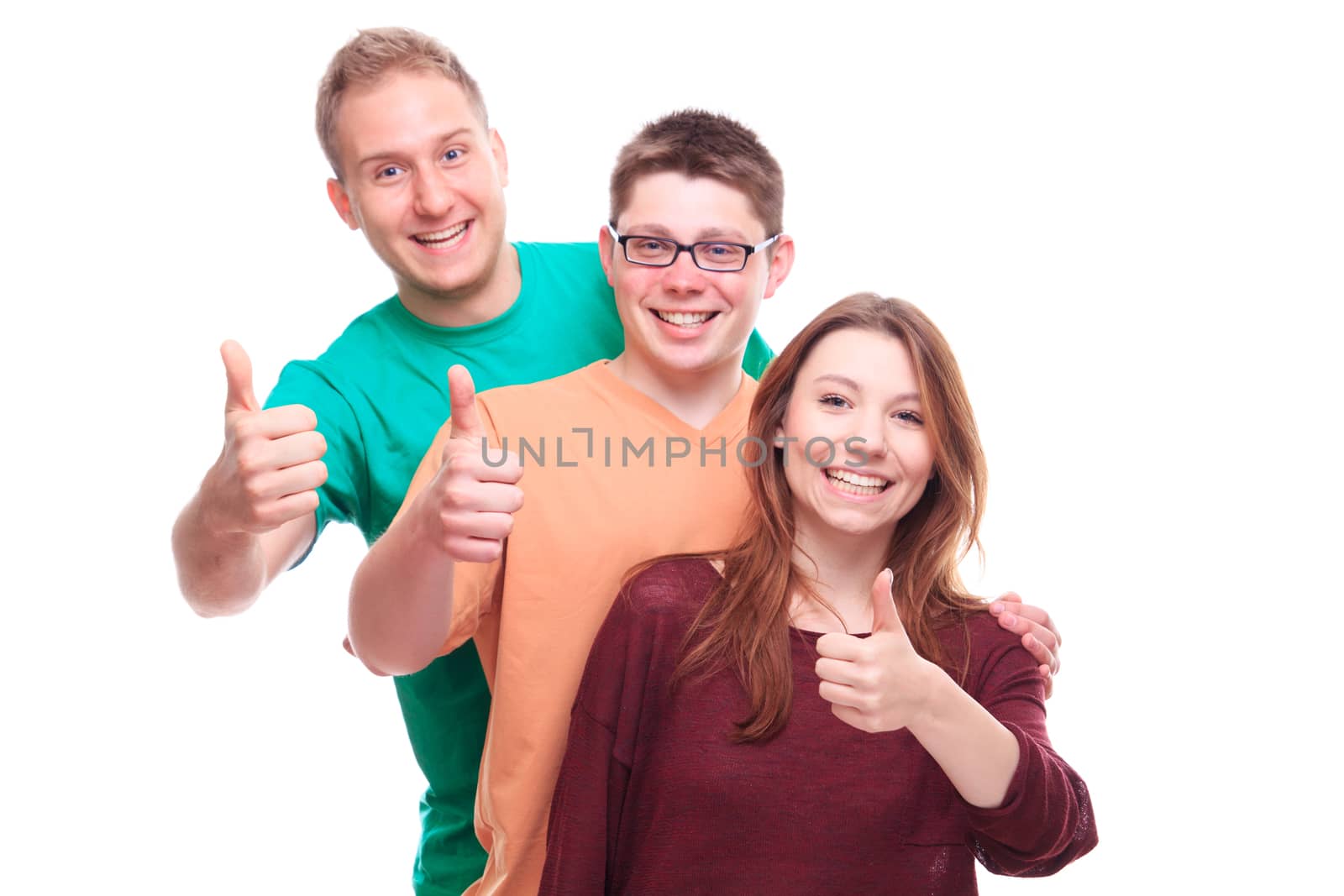 Three Friends with Tumbs Up - studio shoot 