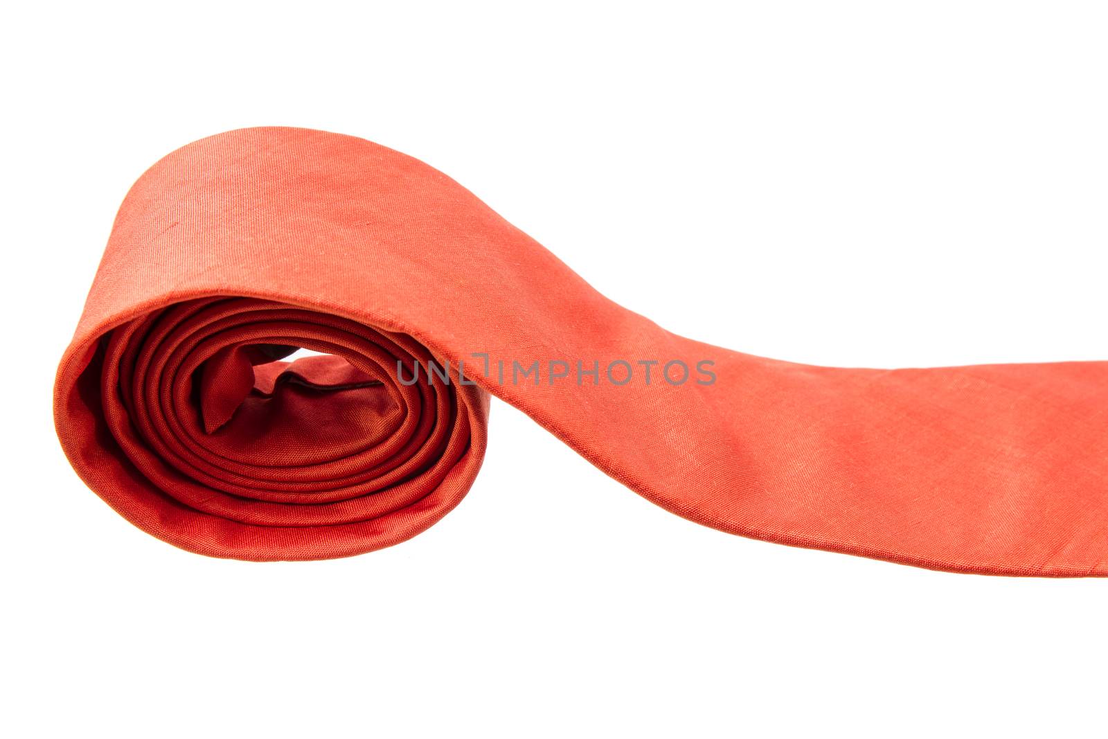 plain orange business neck tie isolated on white background