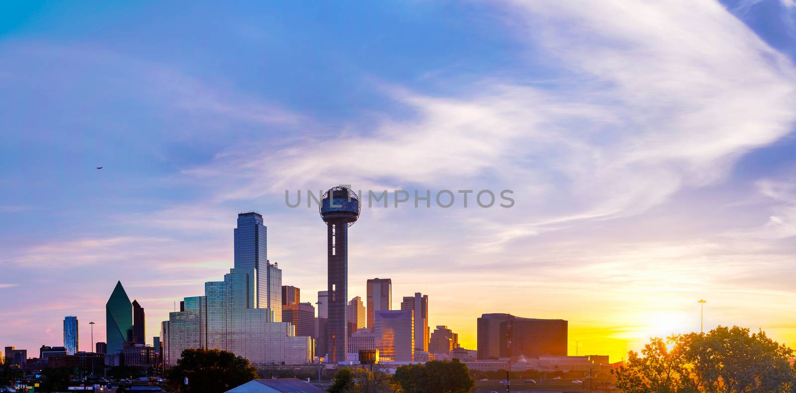 Panoramic overview of downtown Dallas by AndreyKr