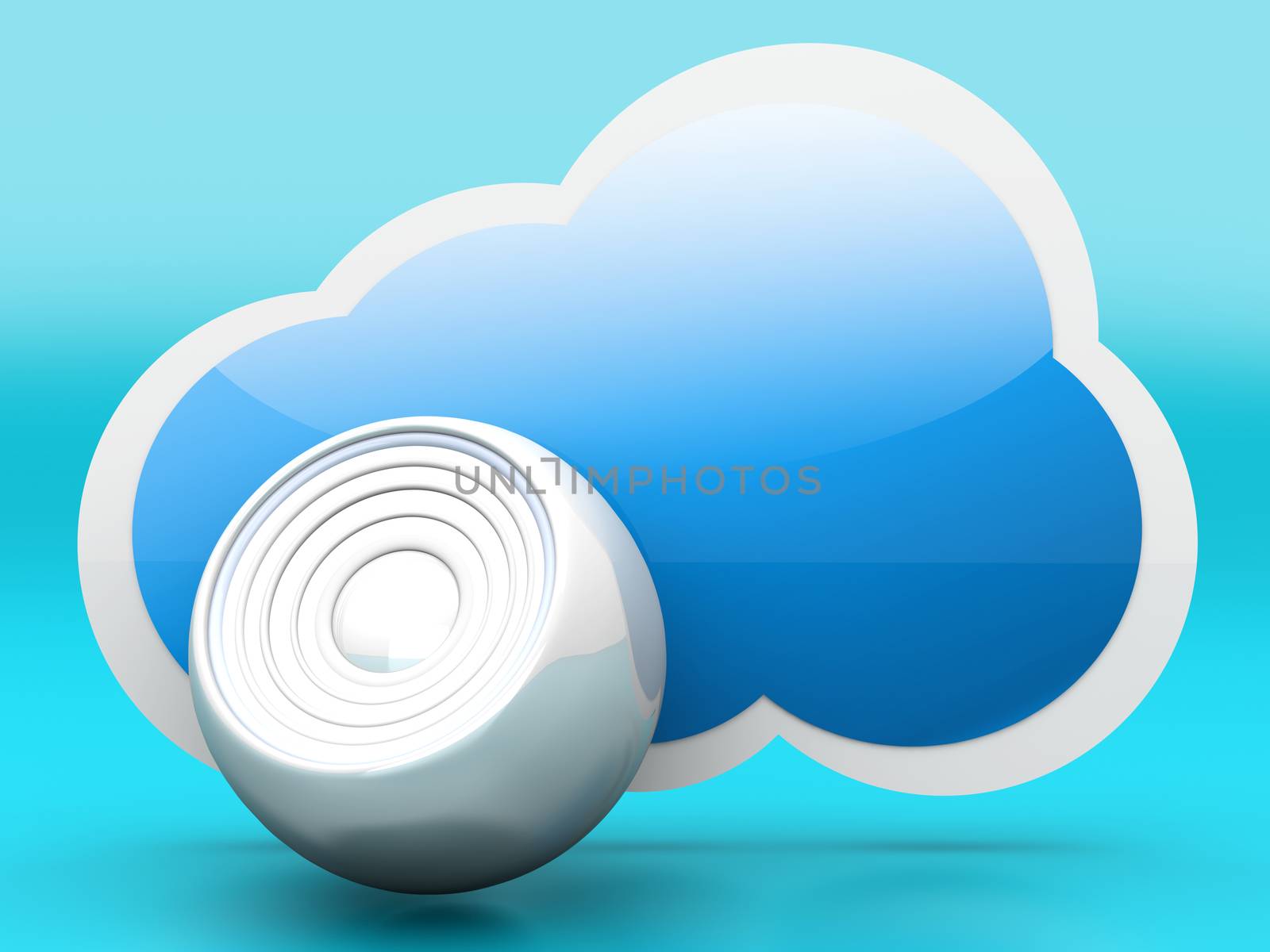 A audio cloud symbol. 3D rendered illustration.