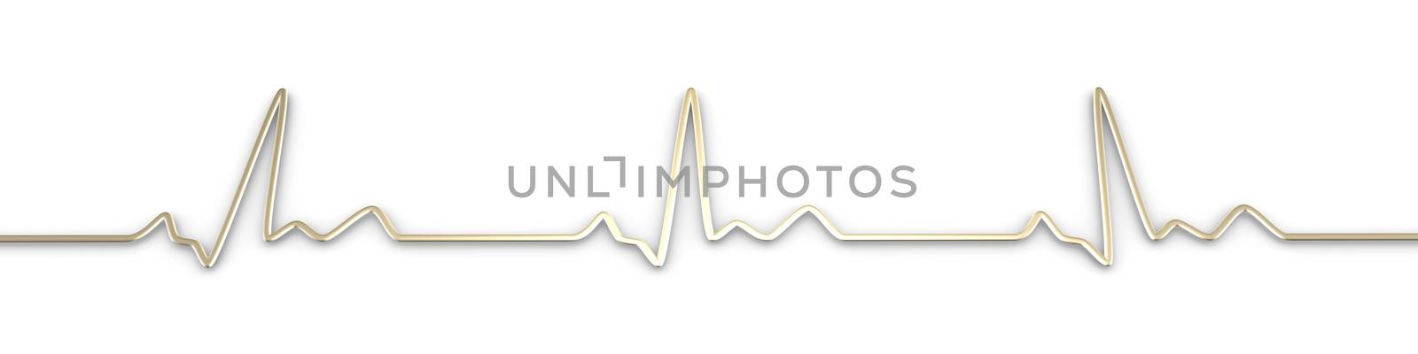 3D rendered Illustration. Heartbeat graph.
