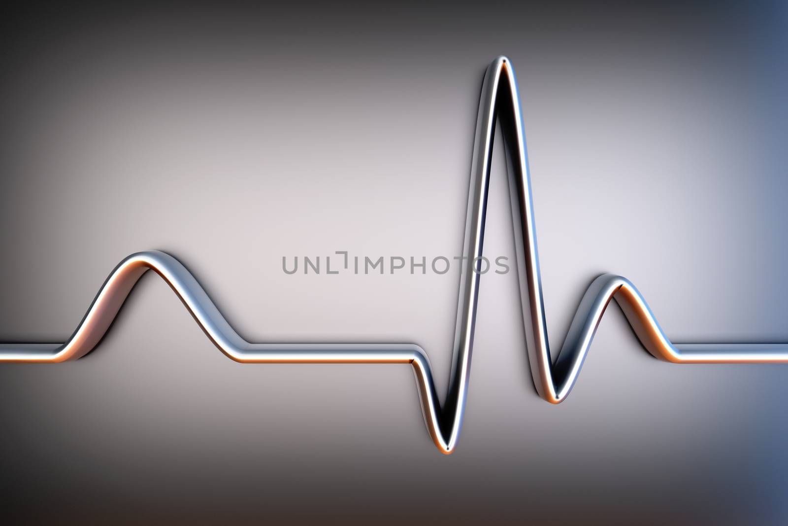 A ECG line. 3D Illustration.