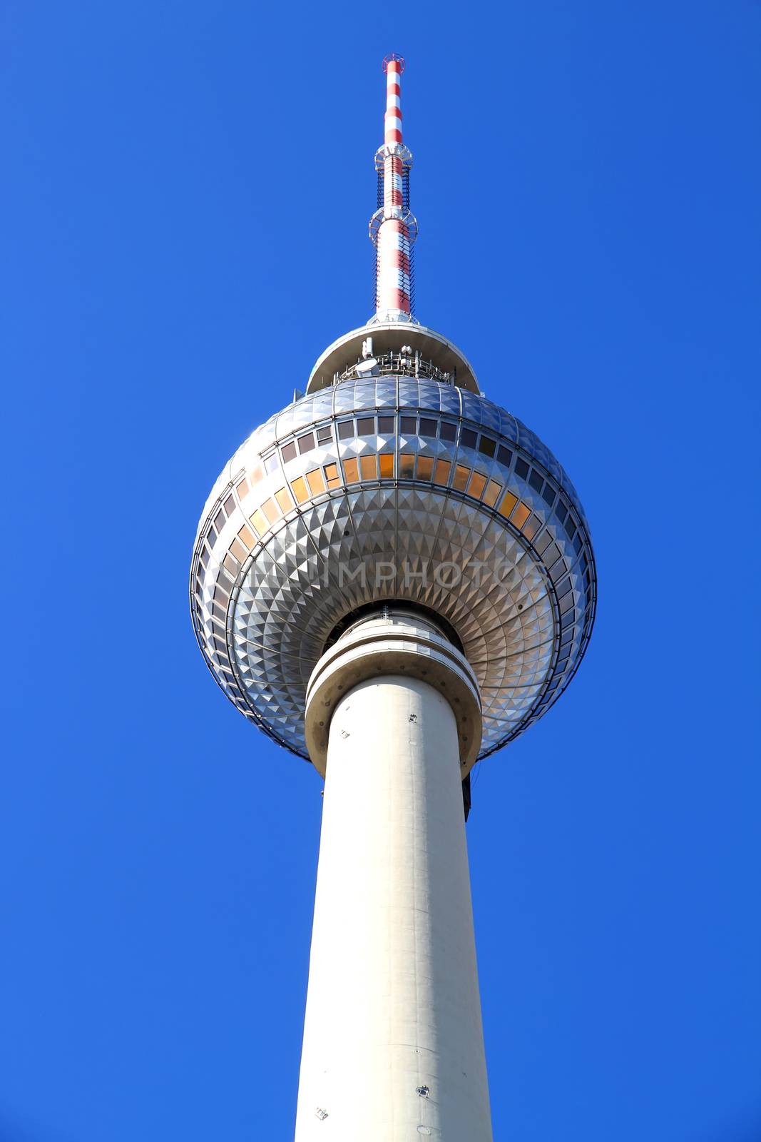 The TV Tower located on the Alexanderplatz in Berlin, Germany.