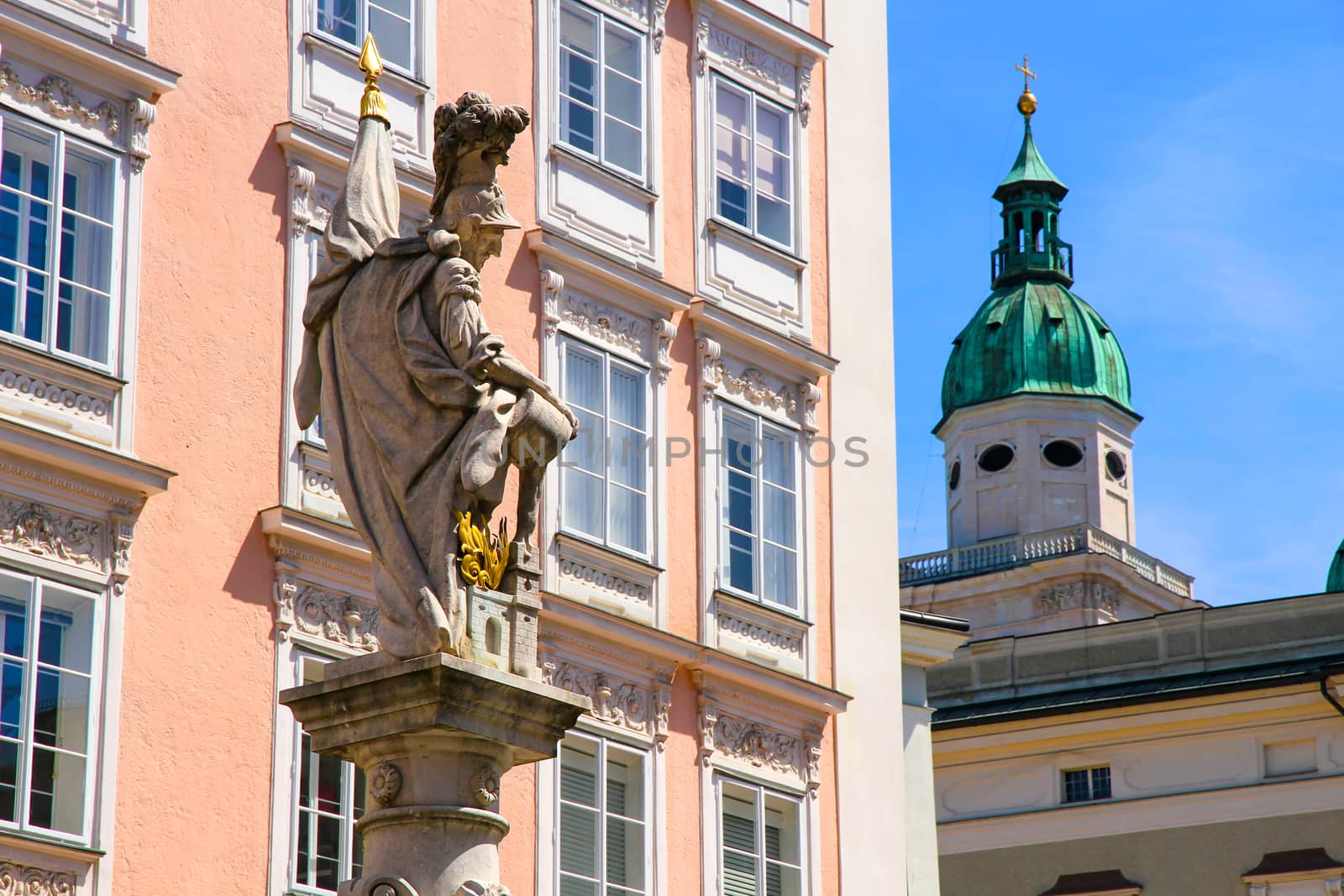 Historic Architecture in Salzburg, Austria, Europe.