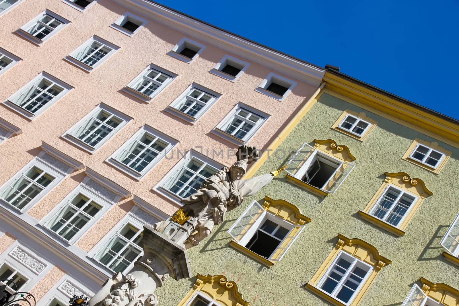 Historic Architecture in Salzburg, Austria, Europe.