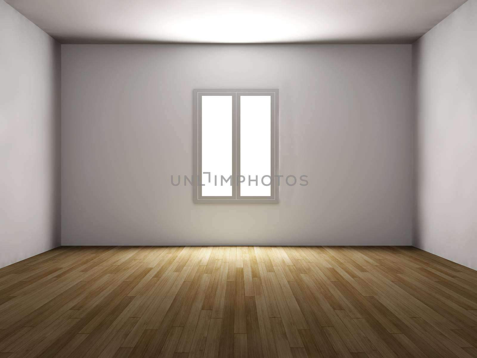 3D rendered Interior. An empty room. 
