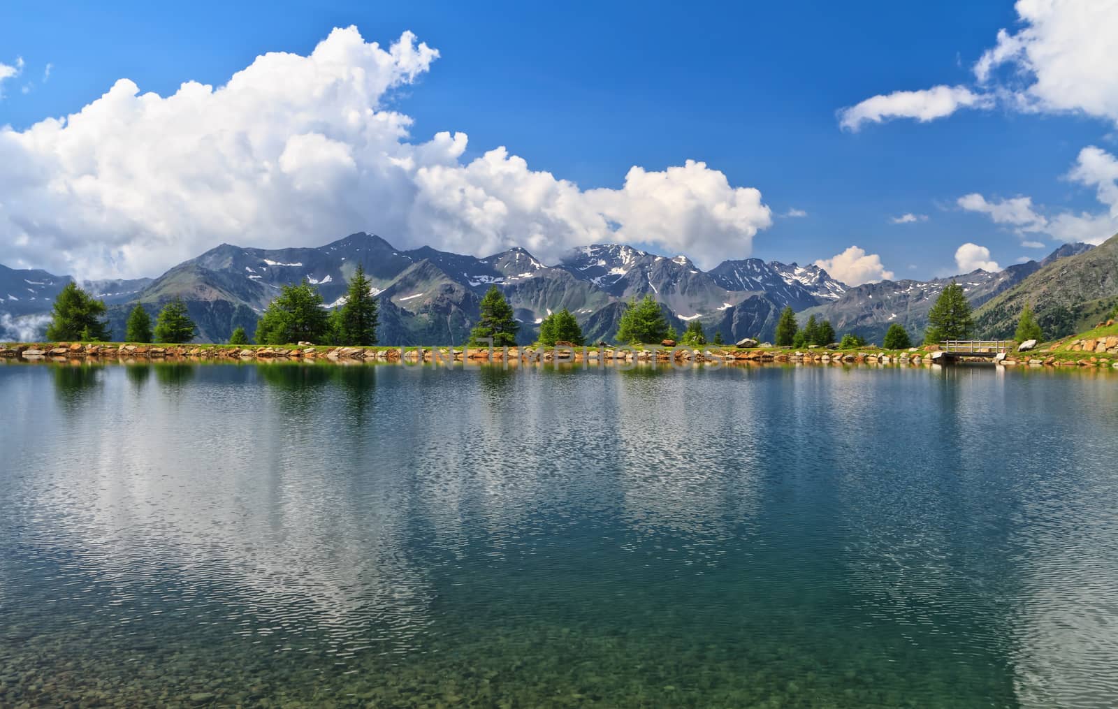 Doss dei Gembri small lake in Pejo Valley, Trentino, Italy