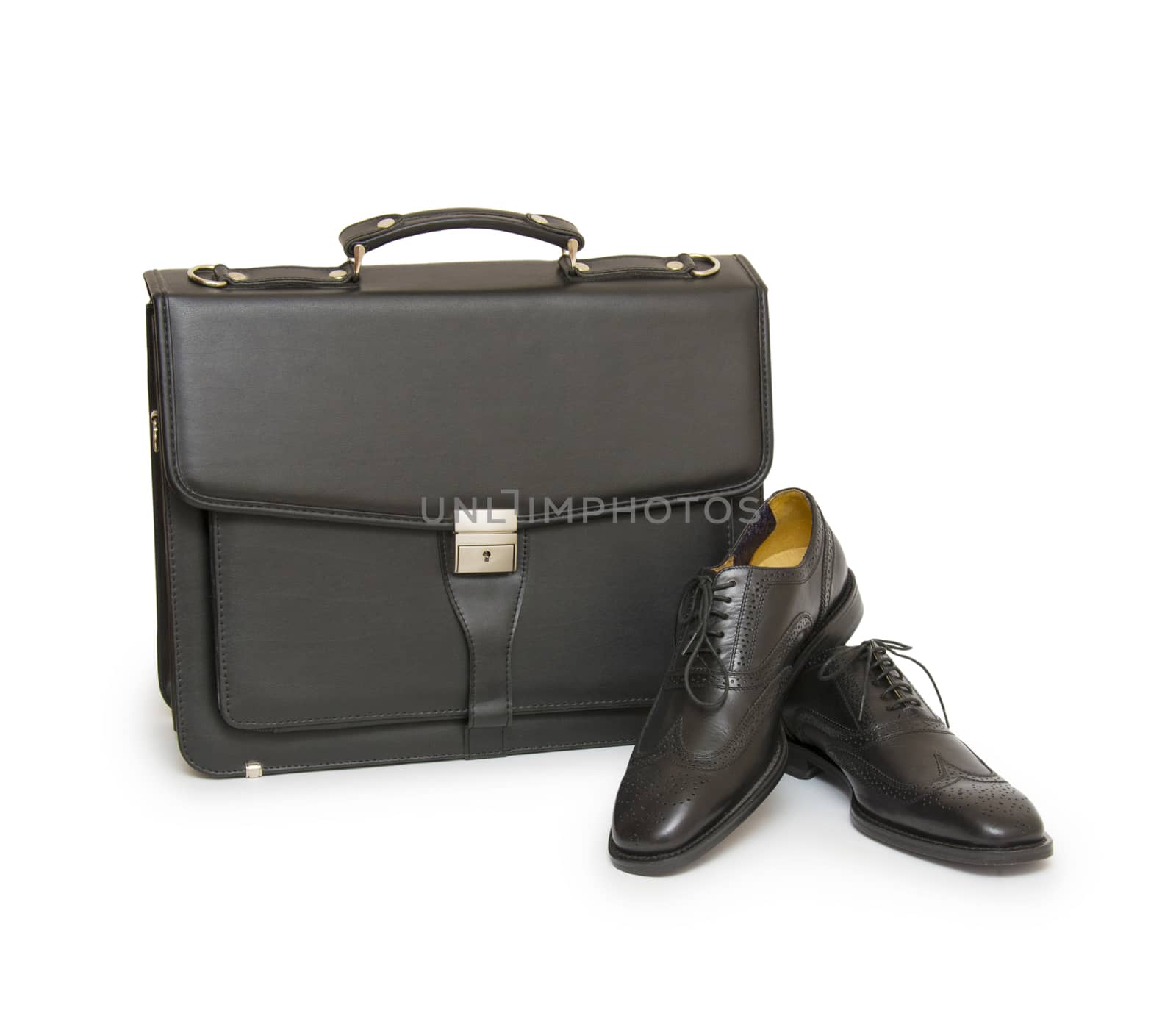 Shoes and bag on white background by cocoo