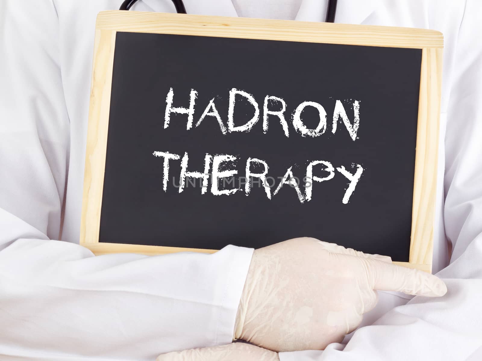 Doctor shows information: hadron therapy