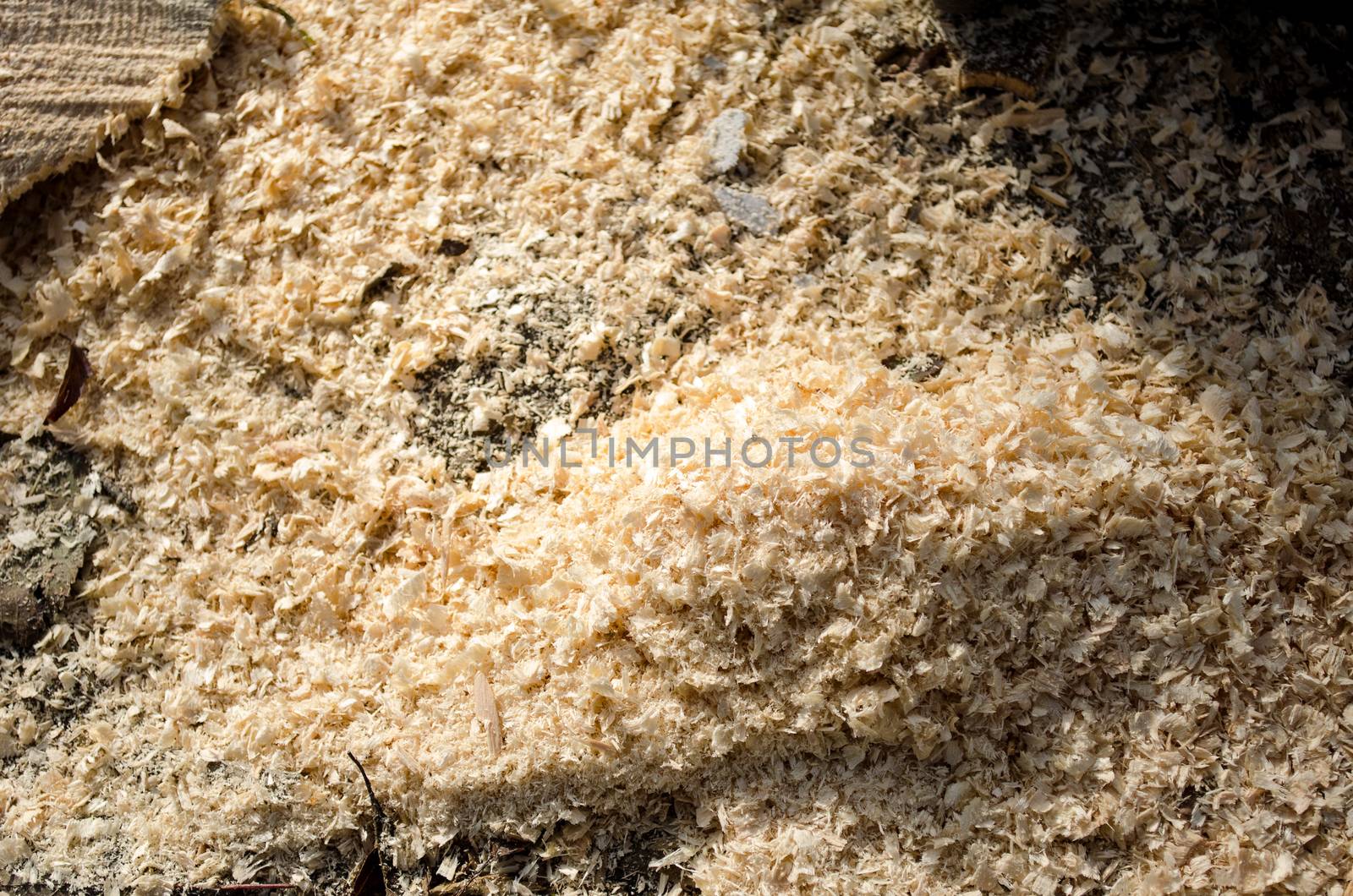 Close up of wooden sawdust