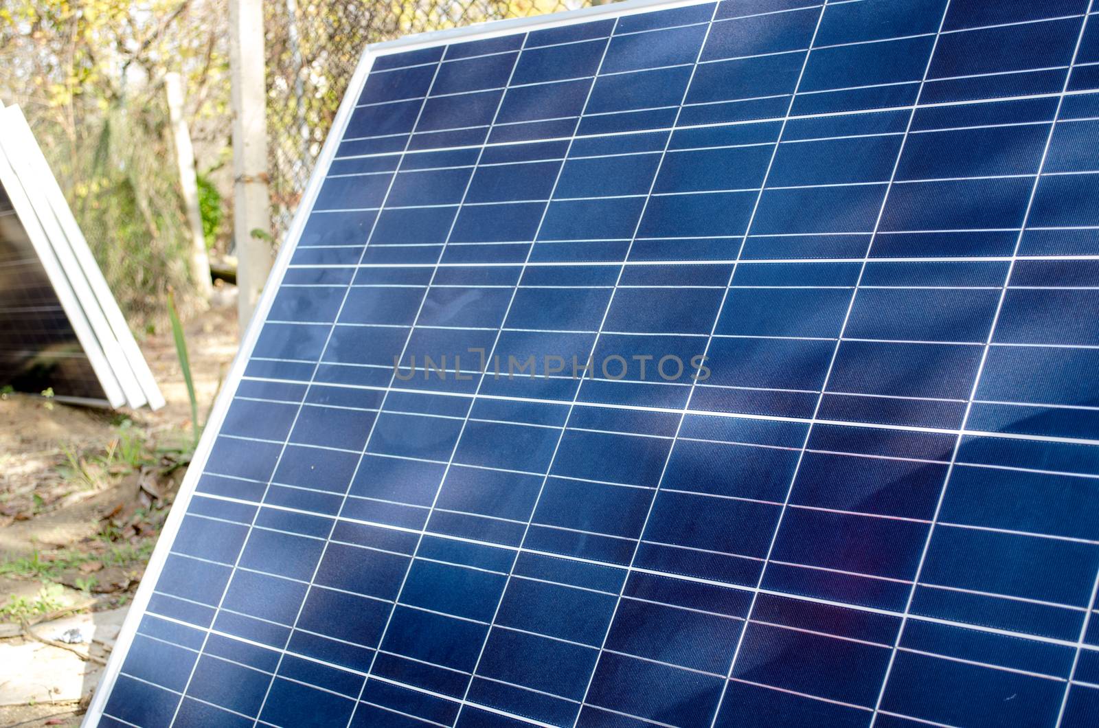 Detail of a photovoltaic panel for renewable electric production