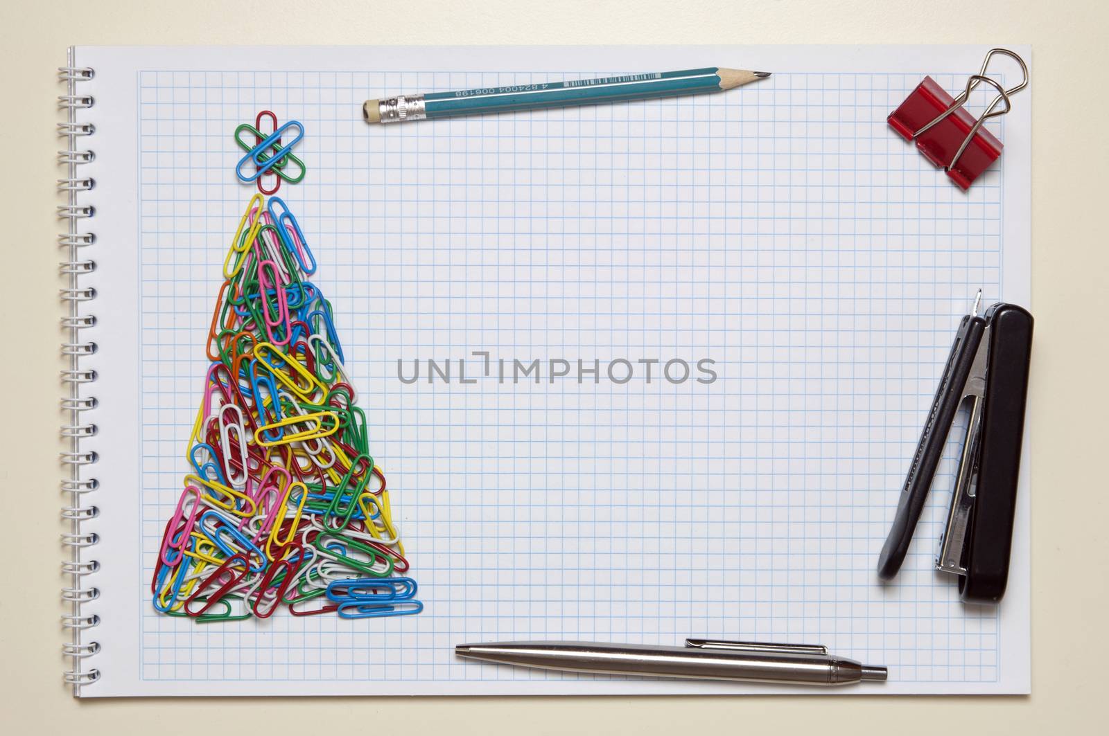 Christmas greeting card made of stationery by dred