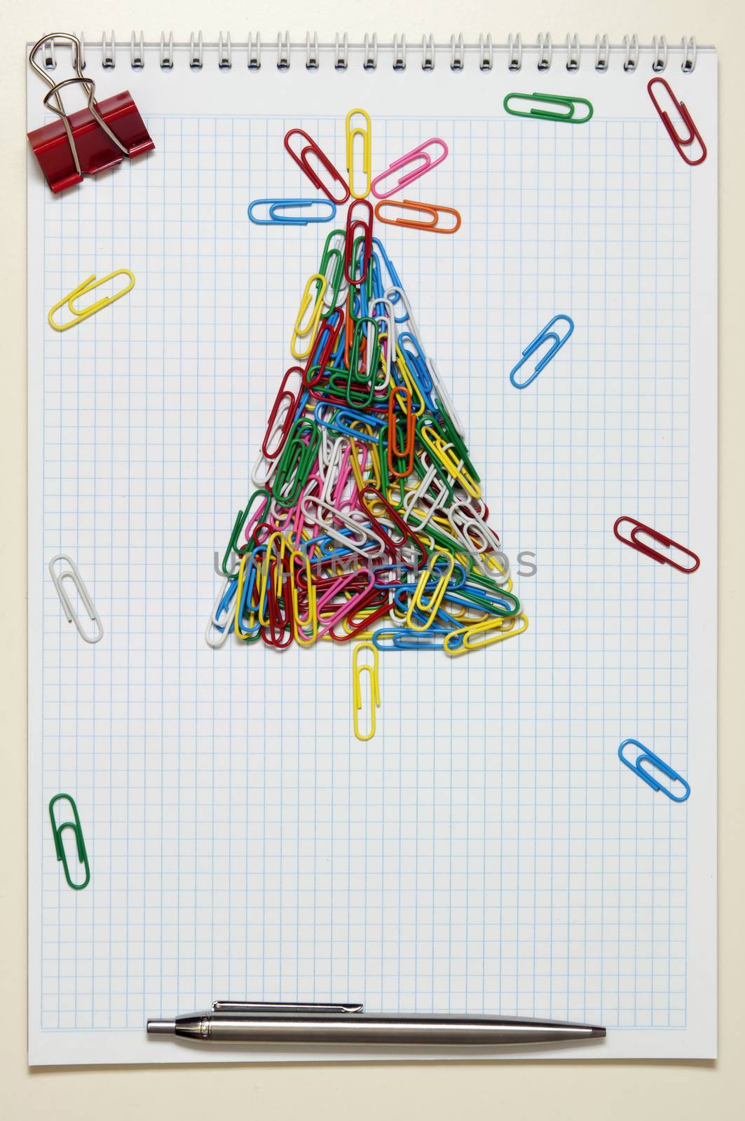 Christmas greeting card made of stationery by dred