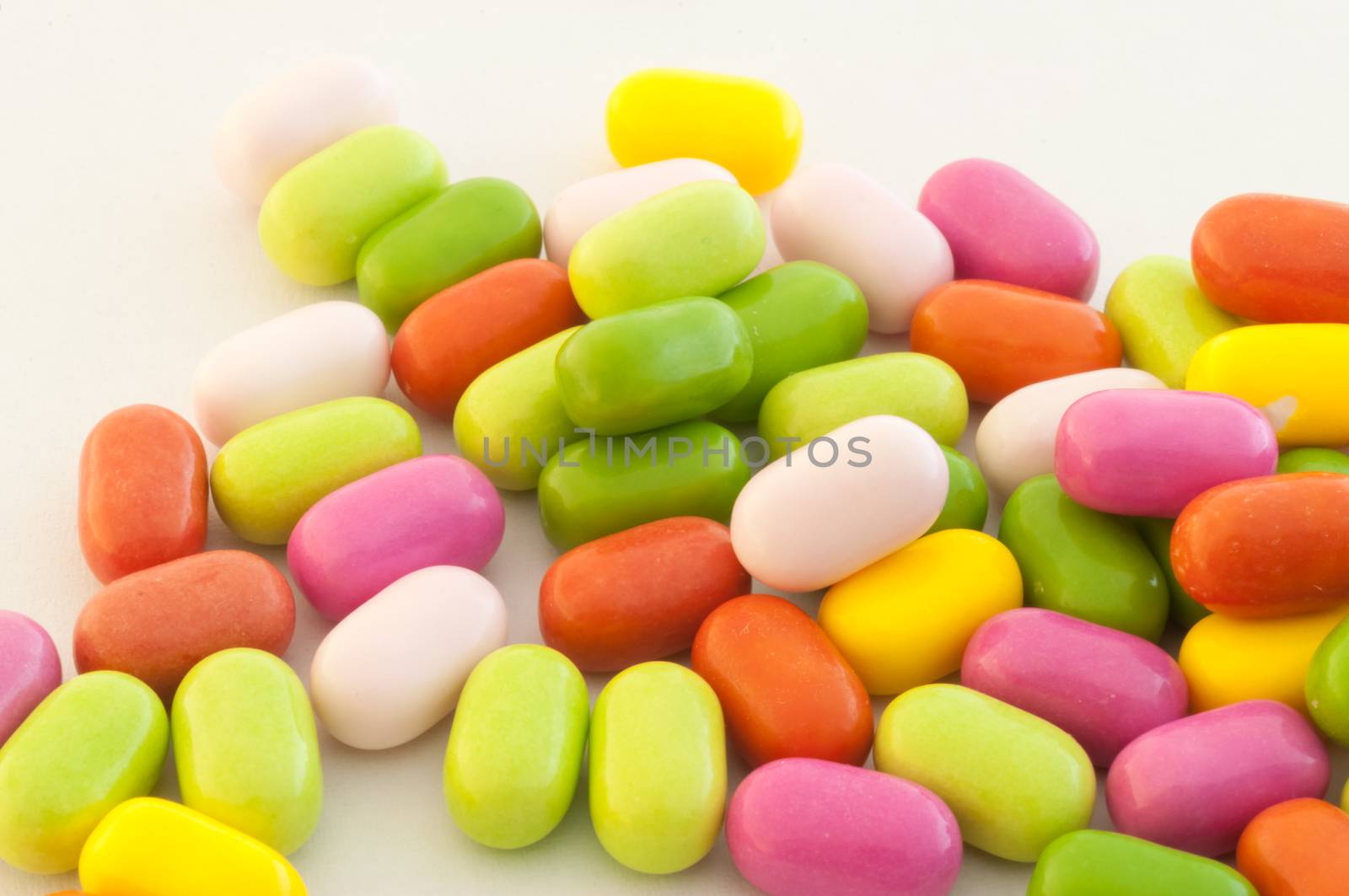 beautiful background of colored and various candy or pills