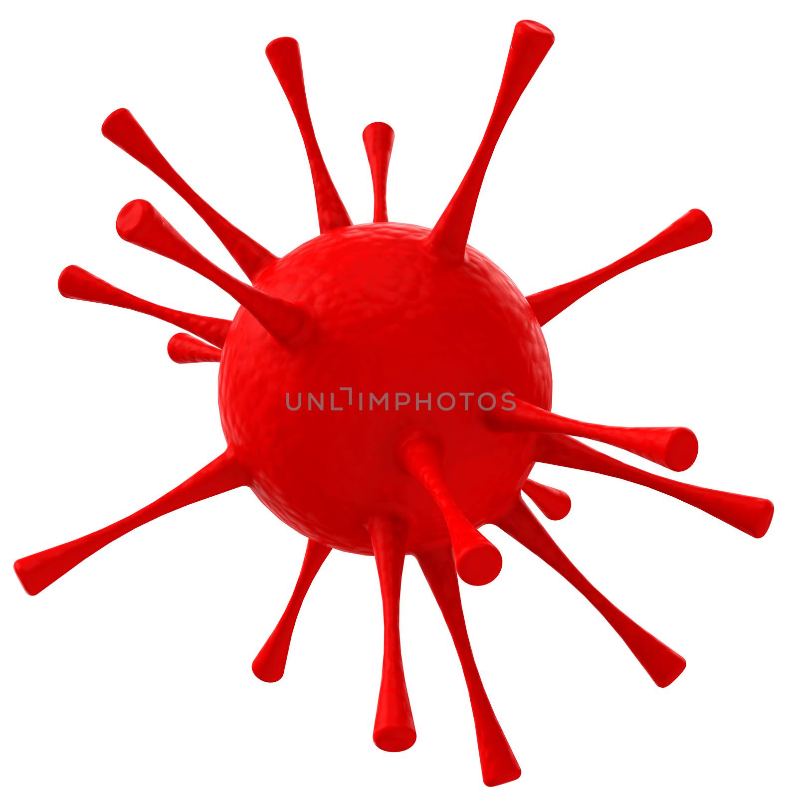 3d generated picture of a virus isolated on white