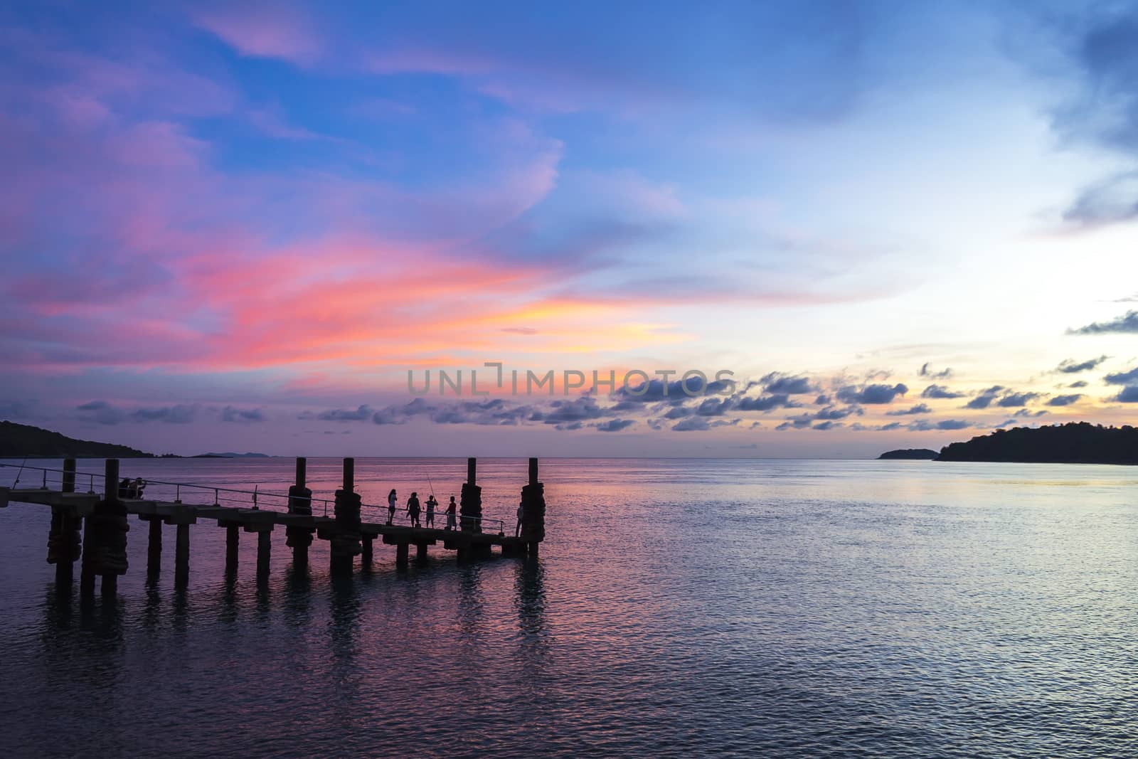 Beautiful sunset in rawai beach phuket island thailand