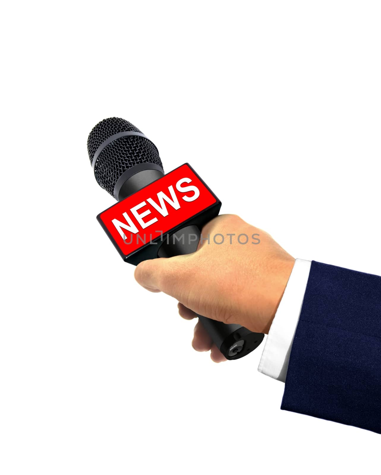 Reporter Hand Holding Microphone