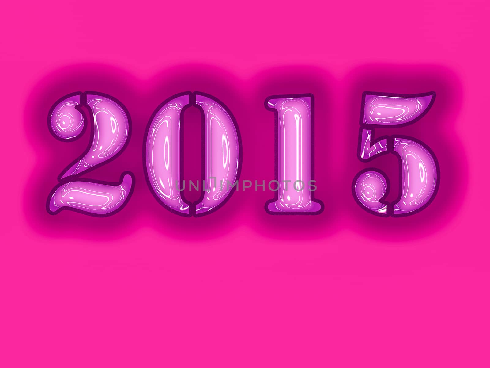 2015  Trendy plastic look pink glowing word