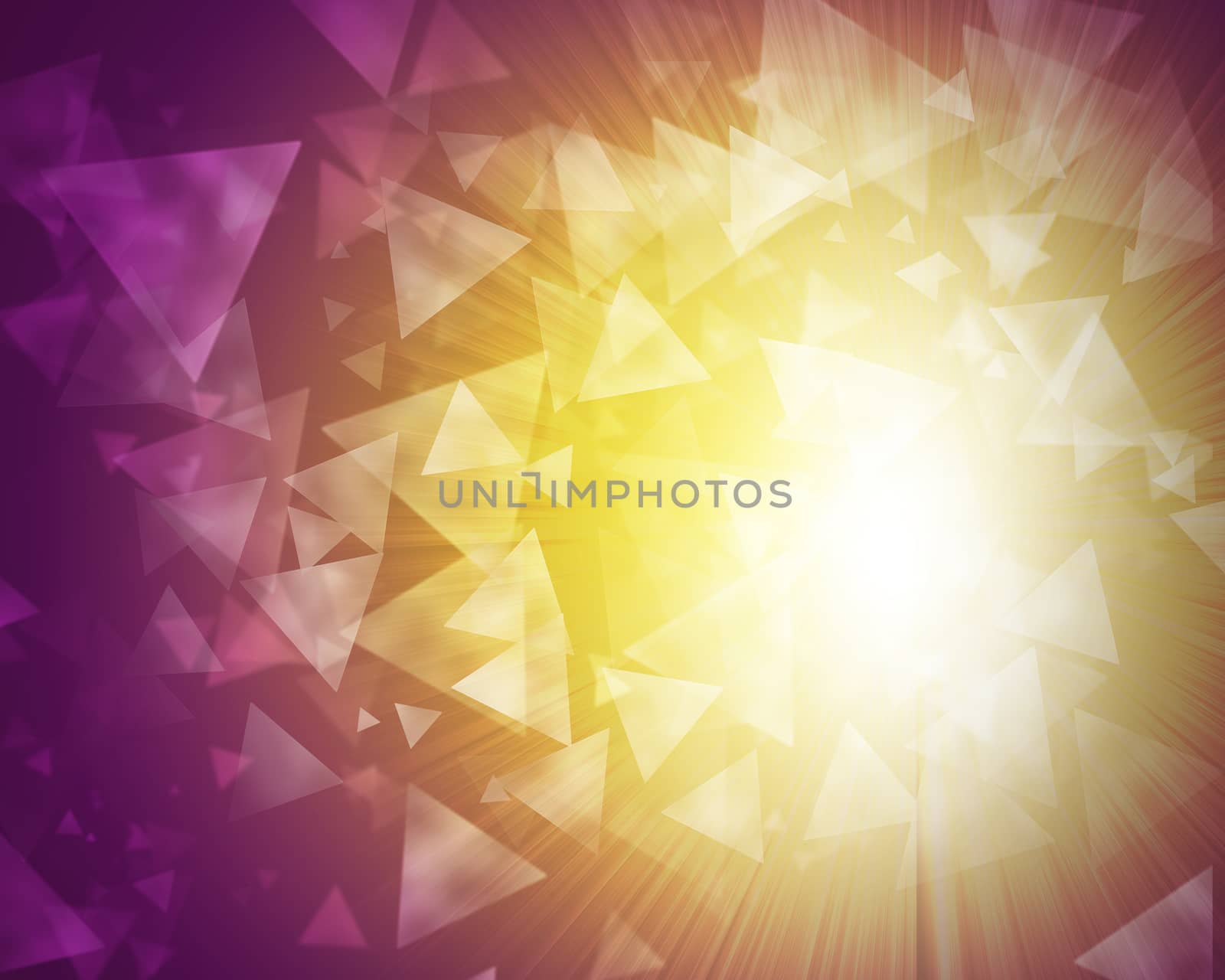 Glow multicolor triangles on dark background. Abstract texture