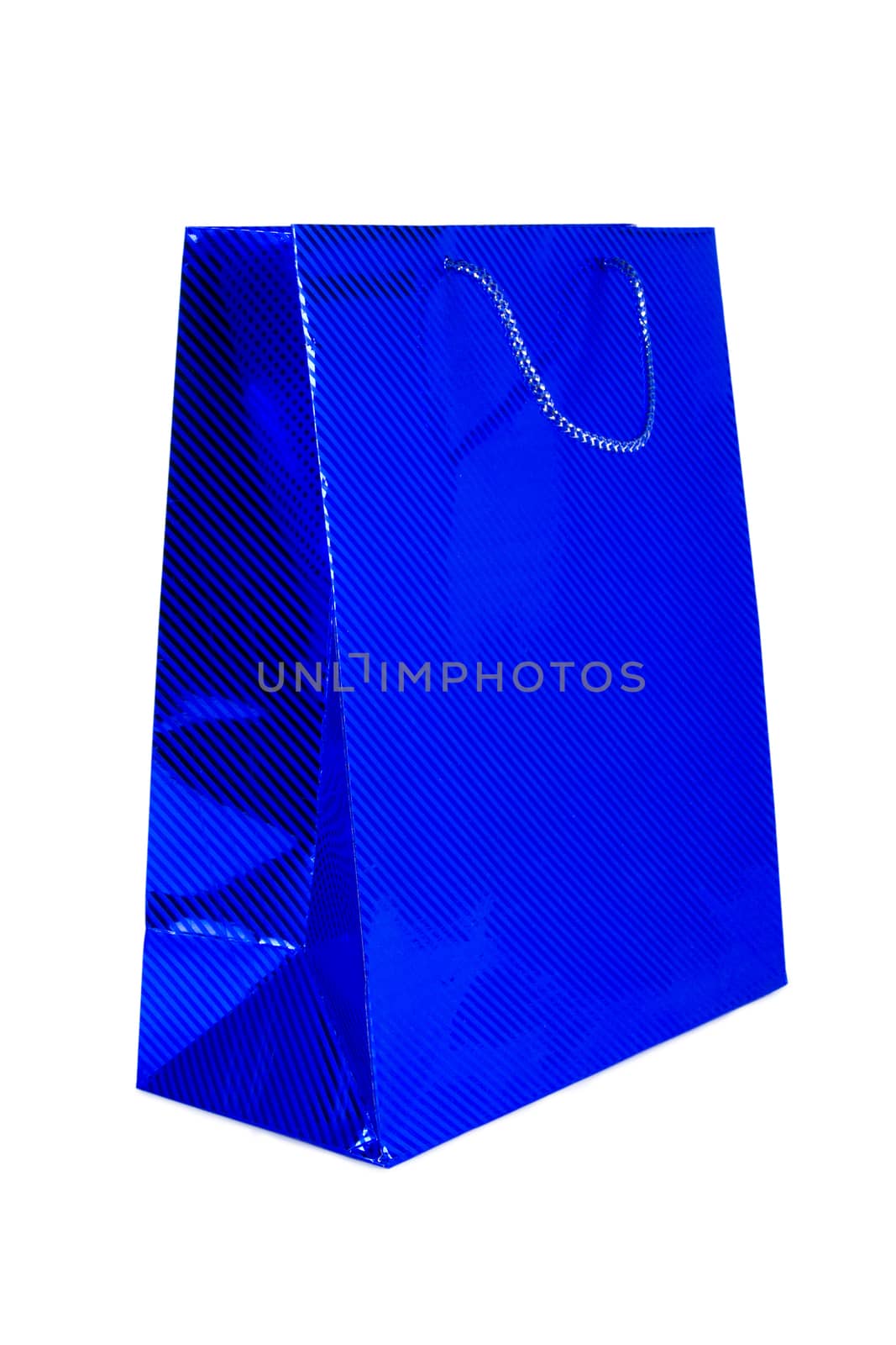 Paper shopping bag isolated on white - Stock Image