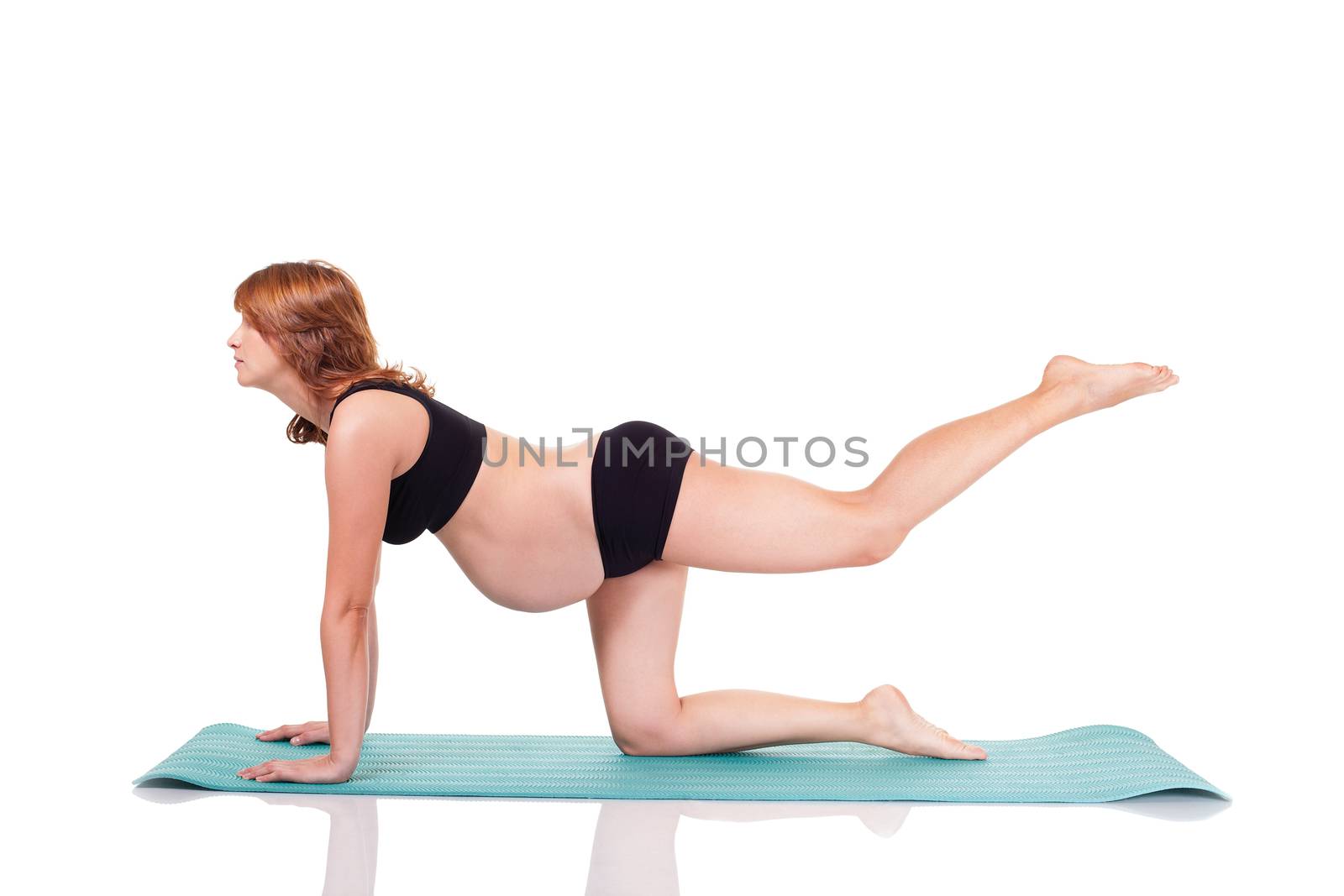 pregnant woman exercise yoga by vilevi