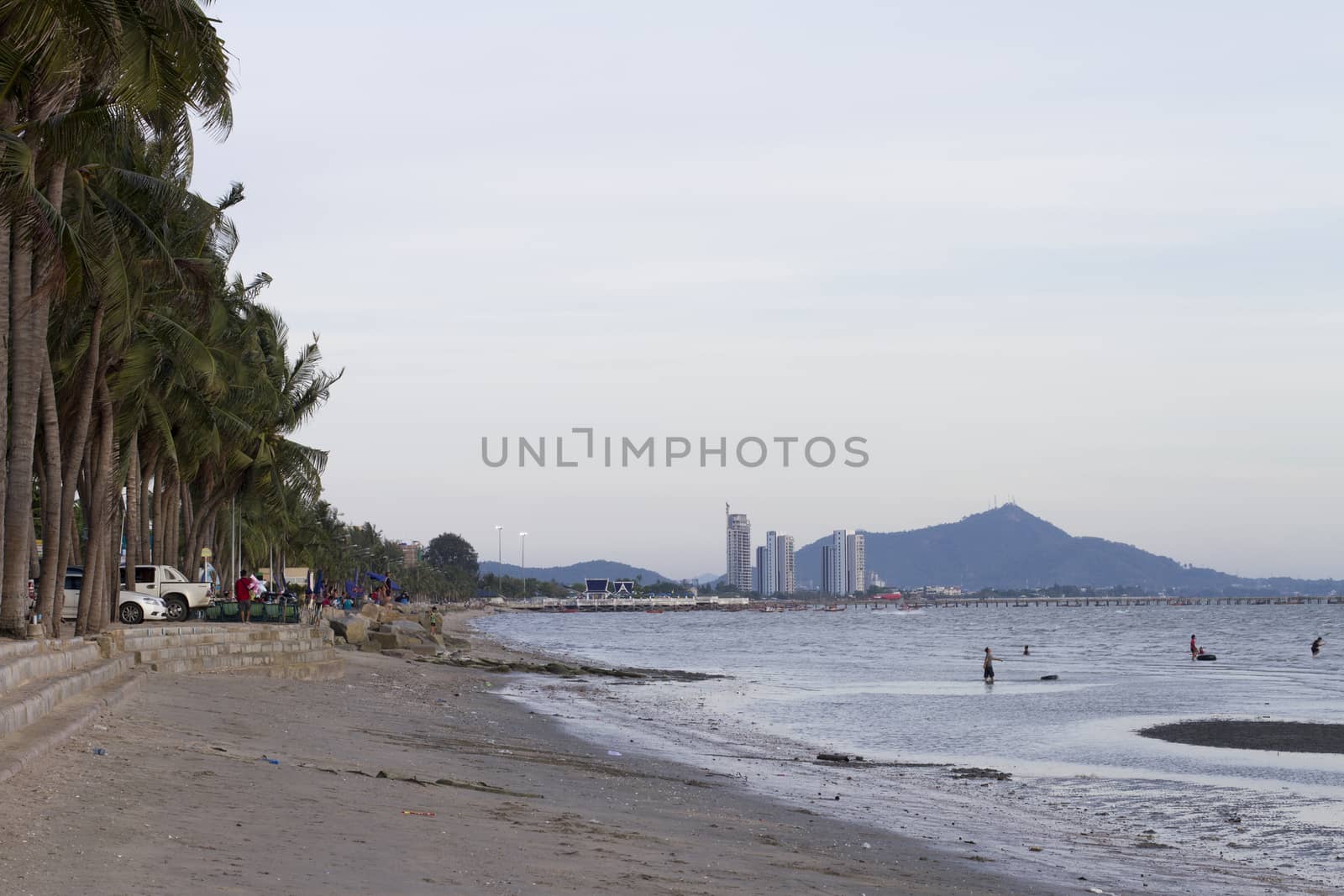 beach at Bangsaen, Chonburi, Thailand