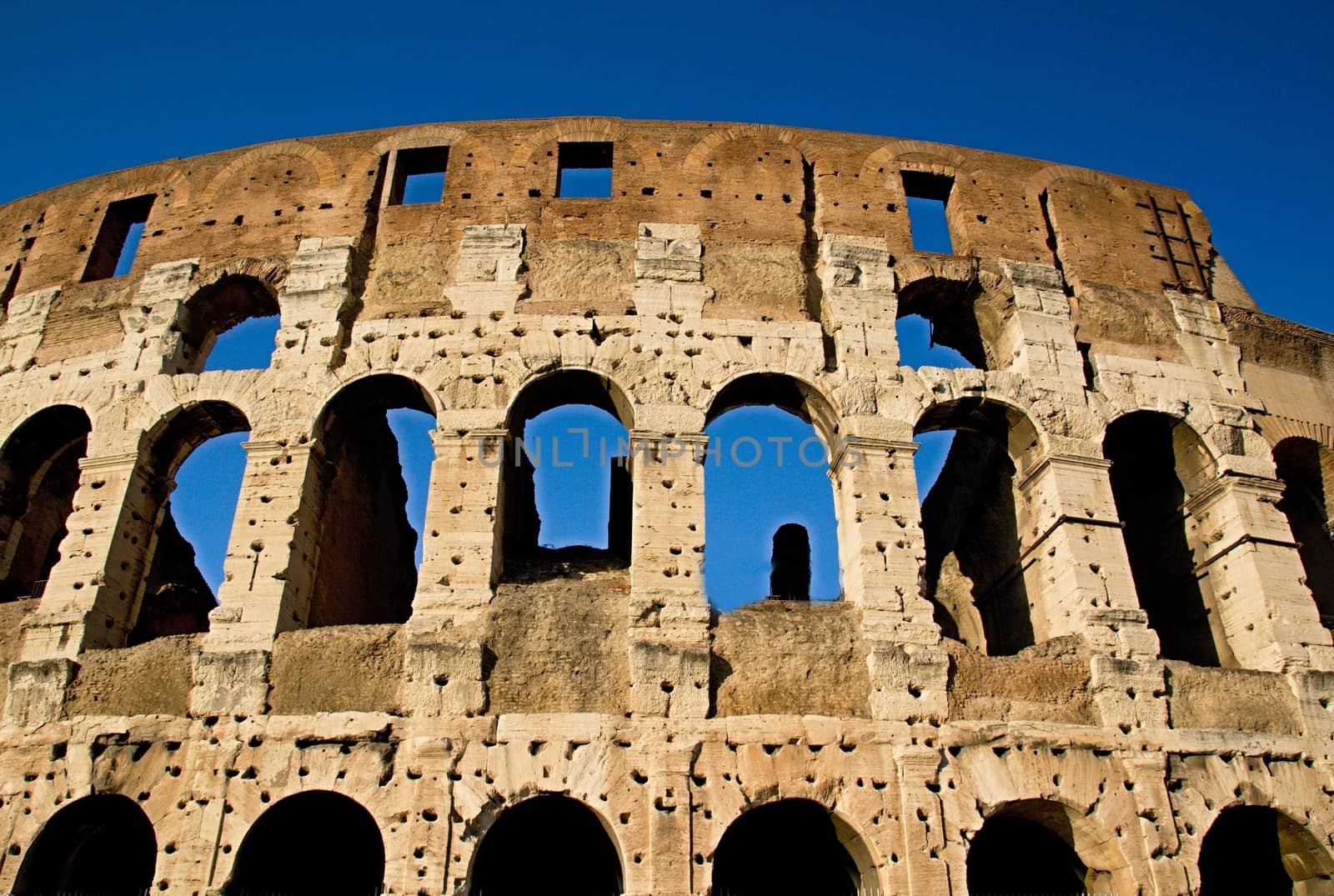 Photo shows remaining parts of the Rome empire ruins.