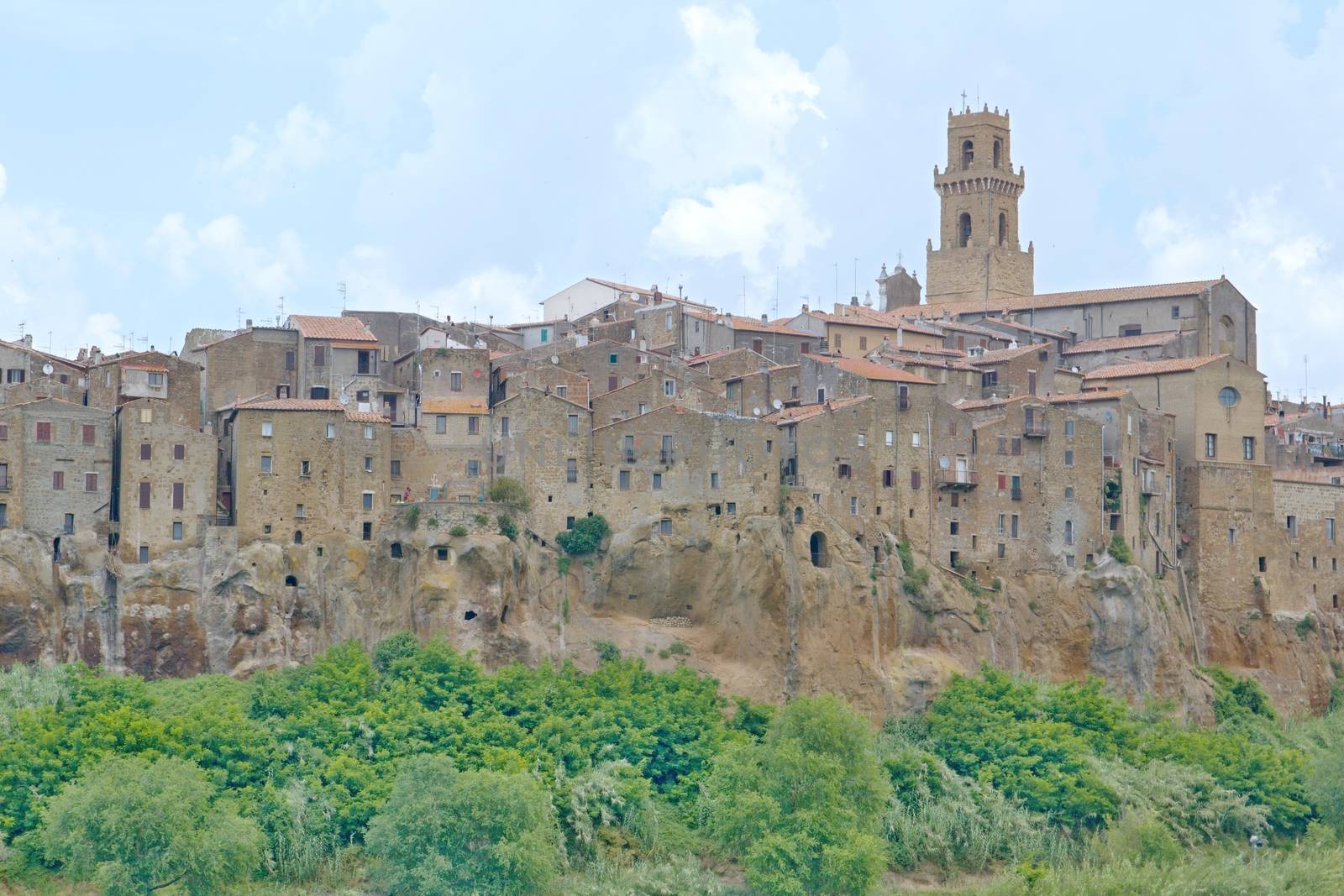 Photo shows a general view of the Tuscany city of Pitigliano.