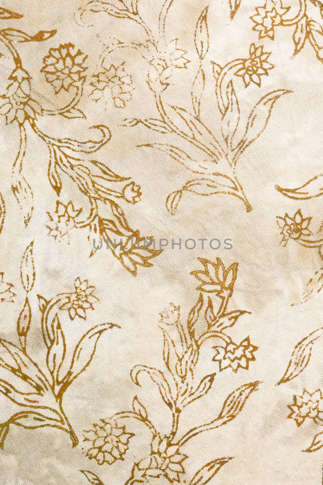 Silk batik with abstract flowers