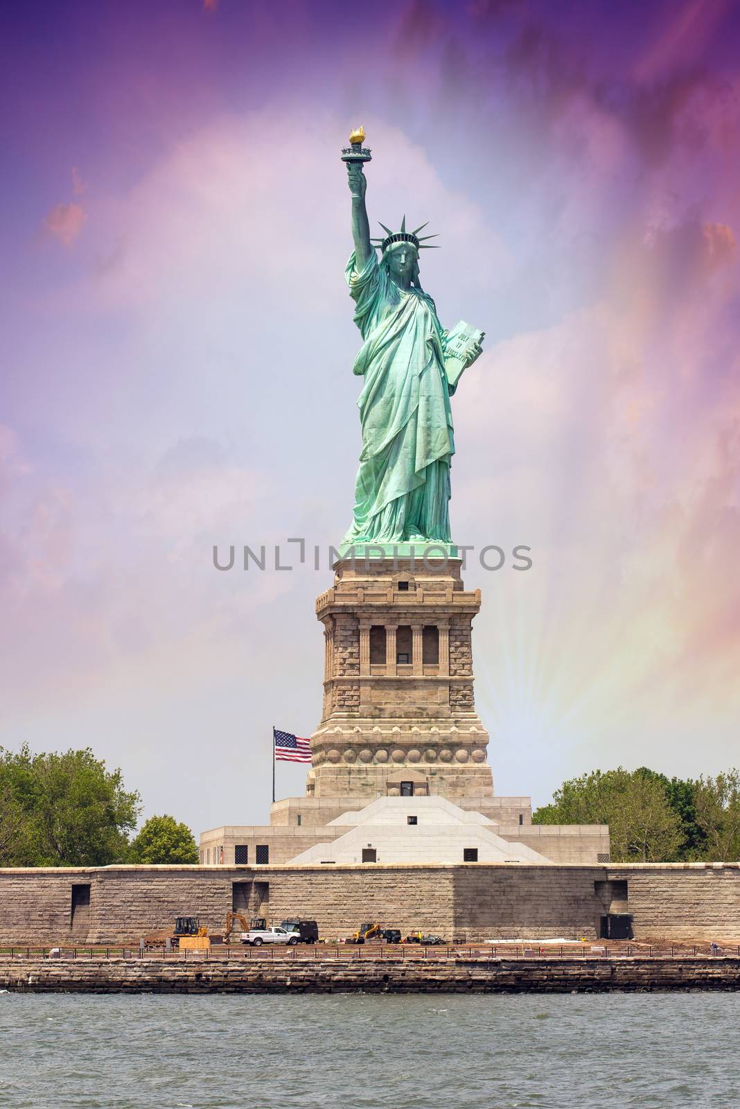 Amazing view of Statue of Liberty in New York.
