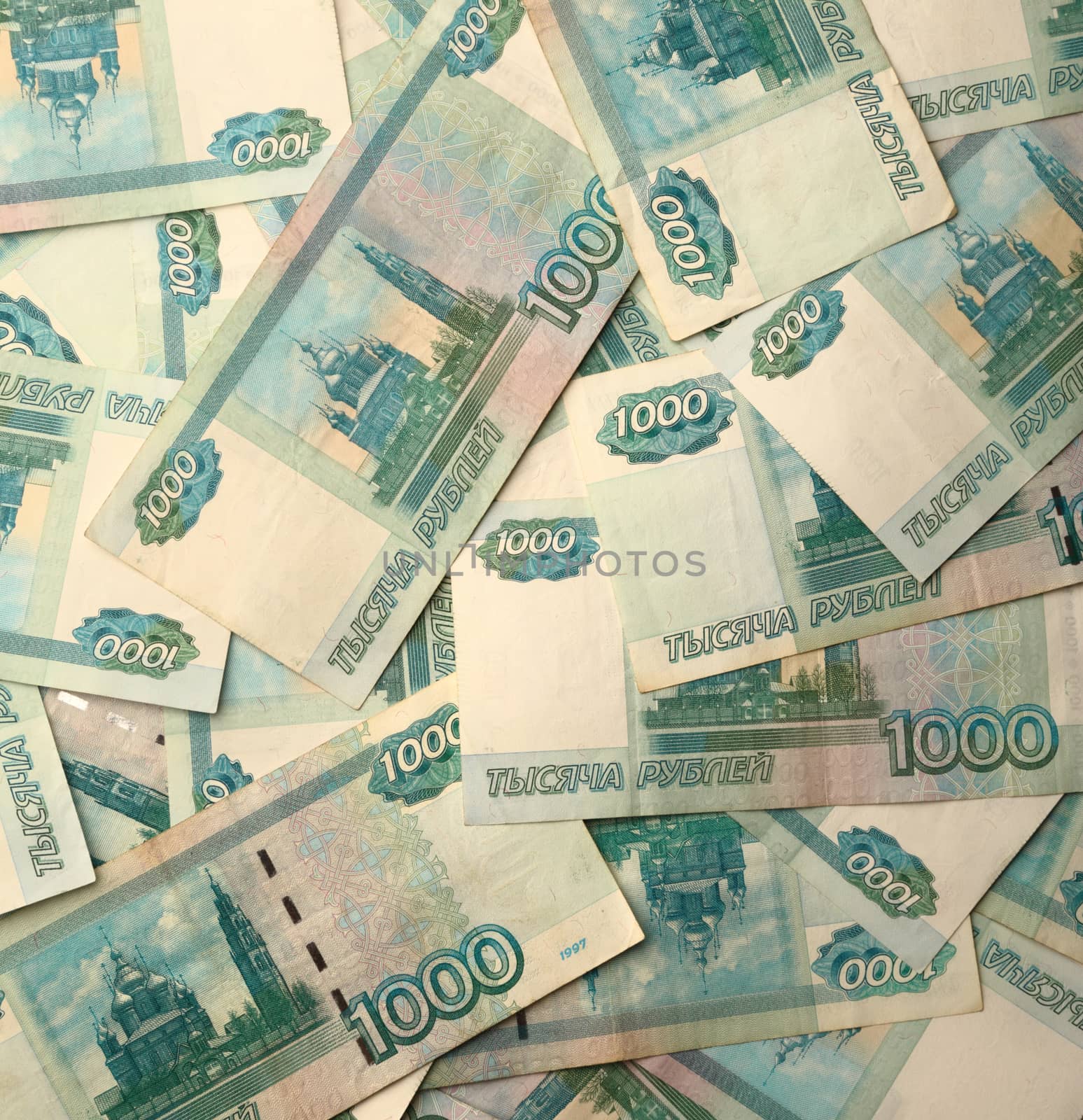 One hundred rubles banknote background