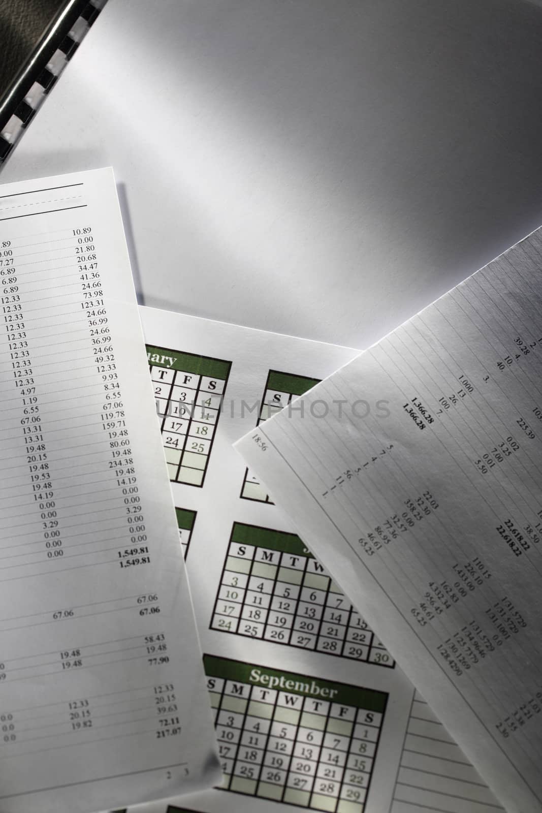 Operating budget, calendar and blank register
