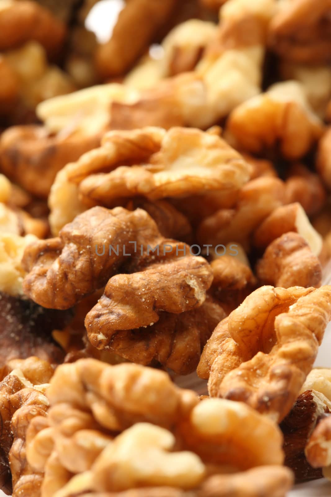 Heap of walnuts background