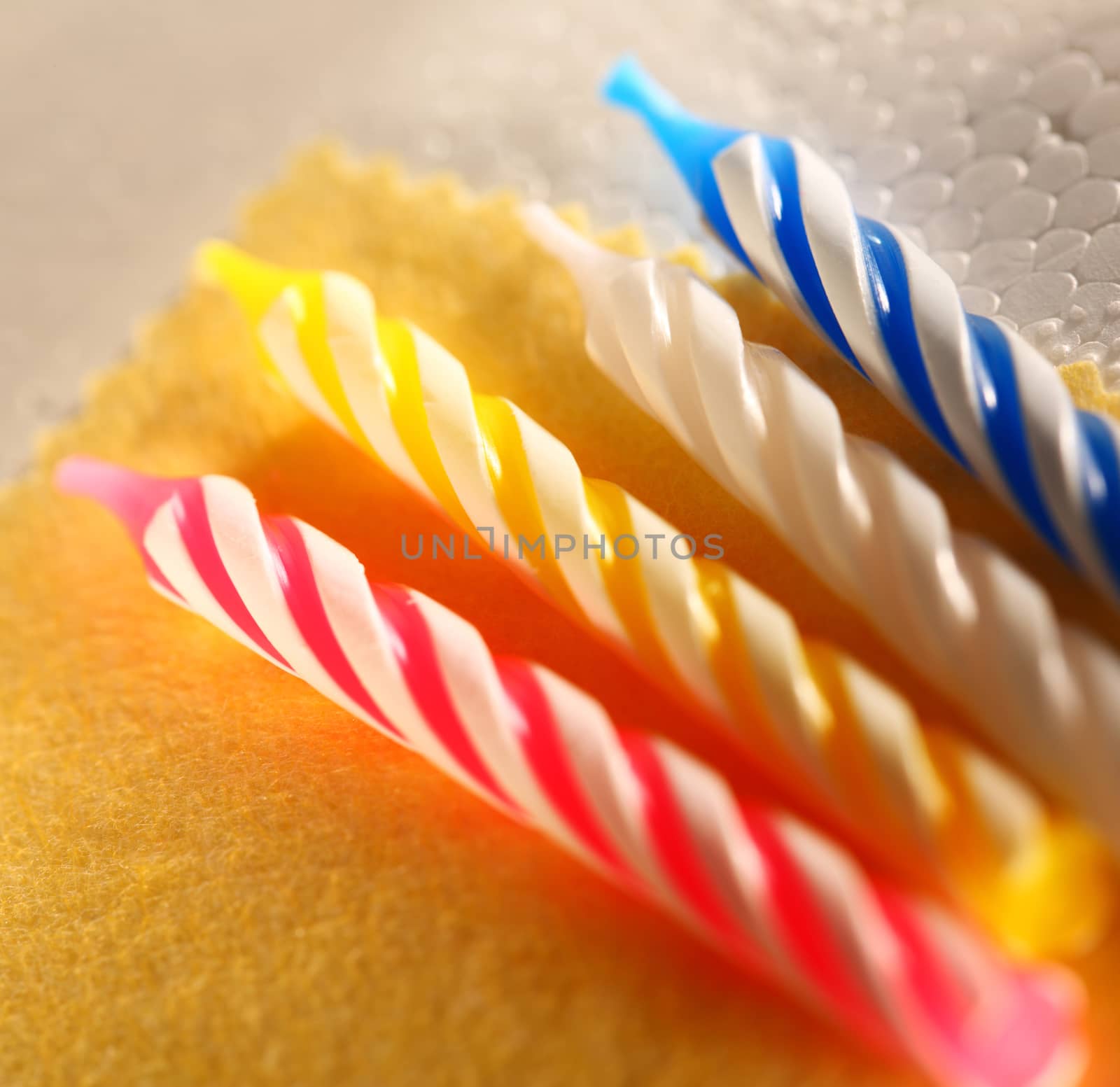 Blank yellow card and candles