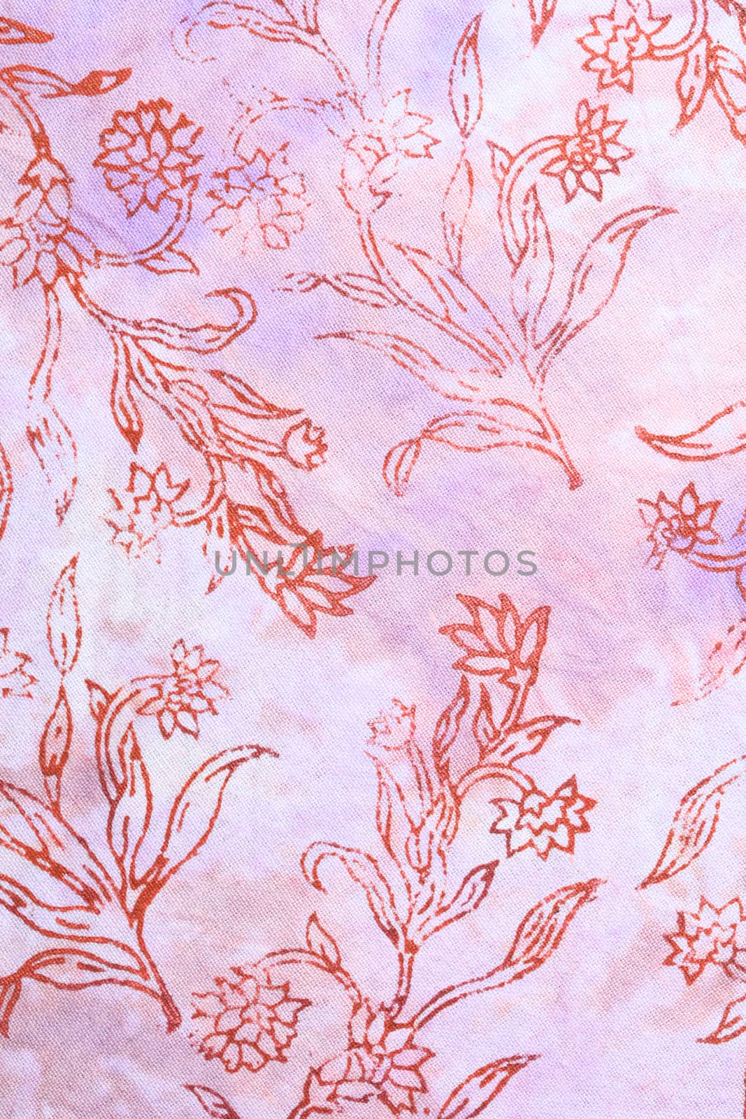 Silk batik with abstract flowers by Garsya