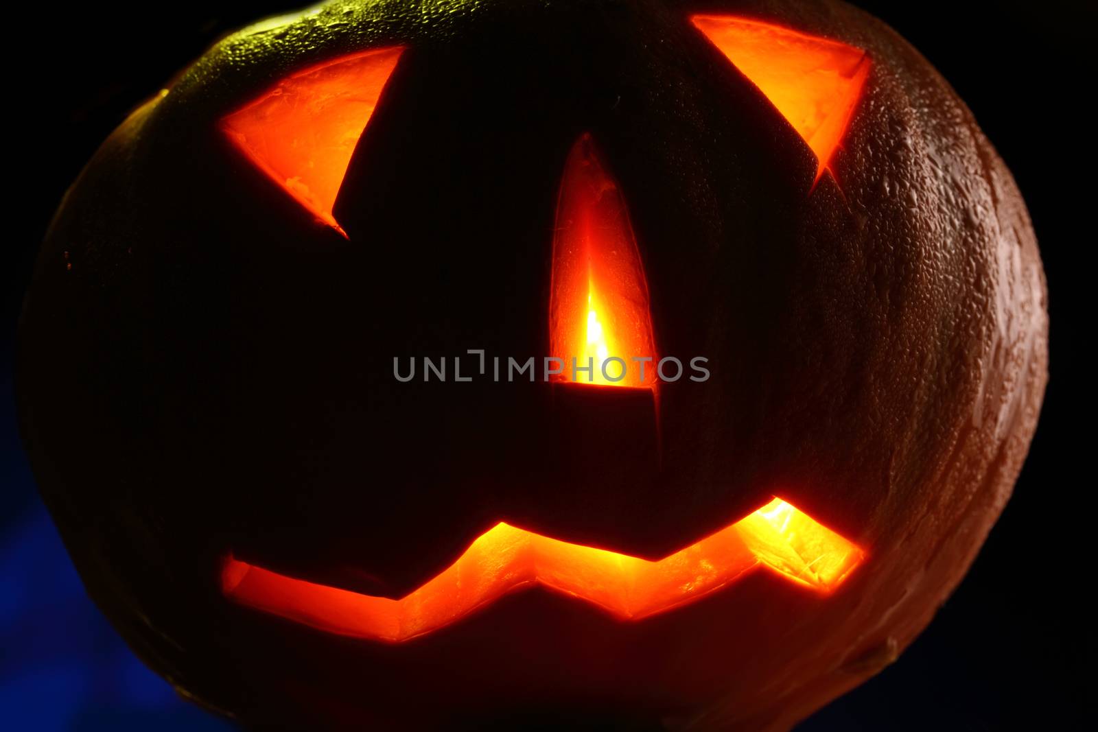 Halloween pumpkin at night