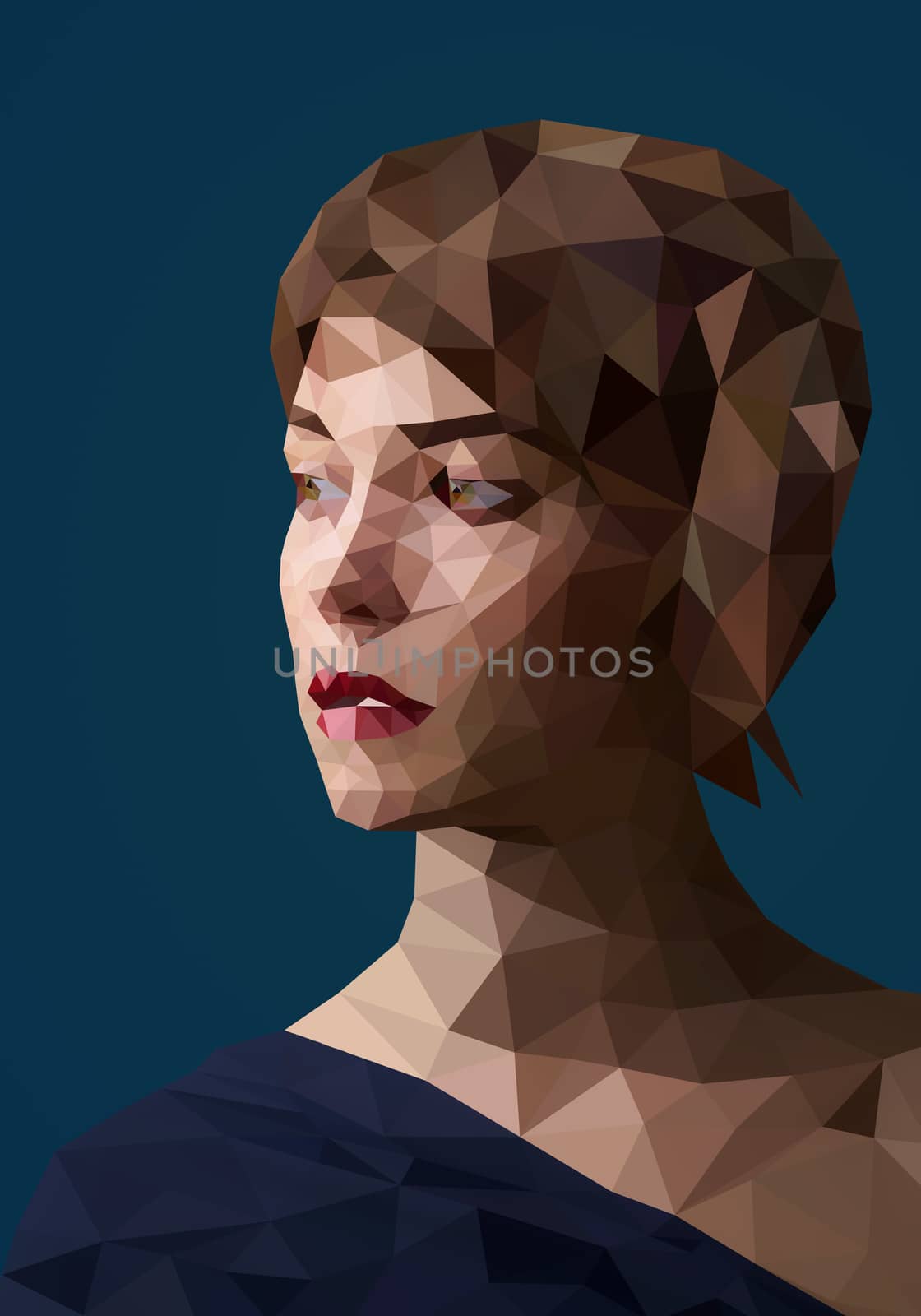 Low poly abstract portrait