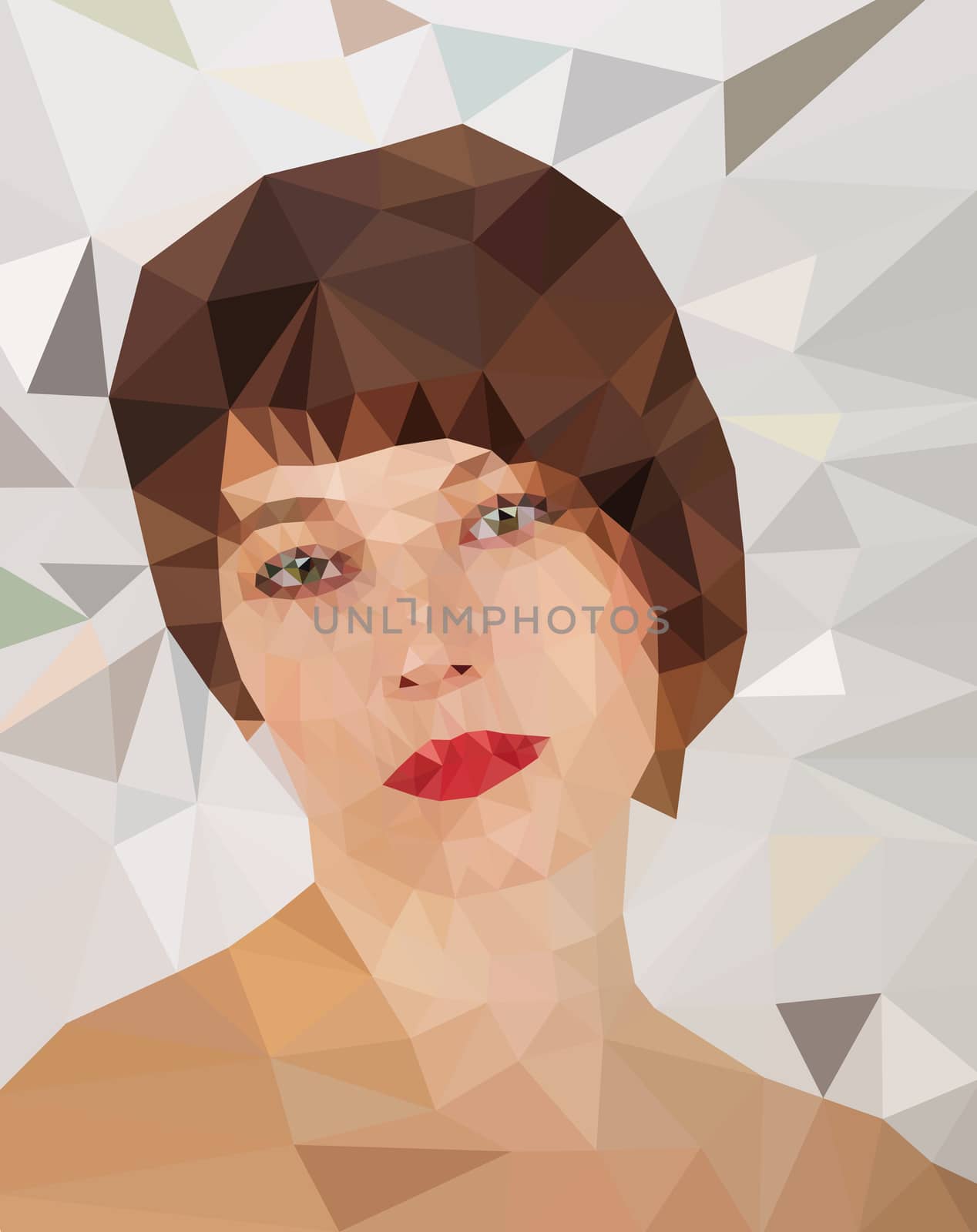 Low poly abstract portrait