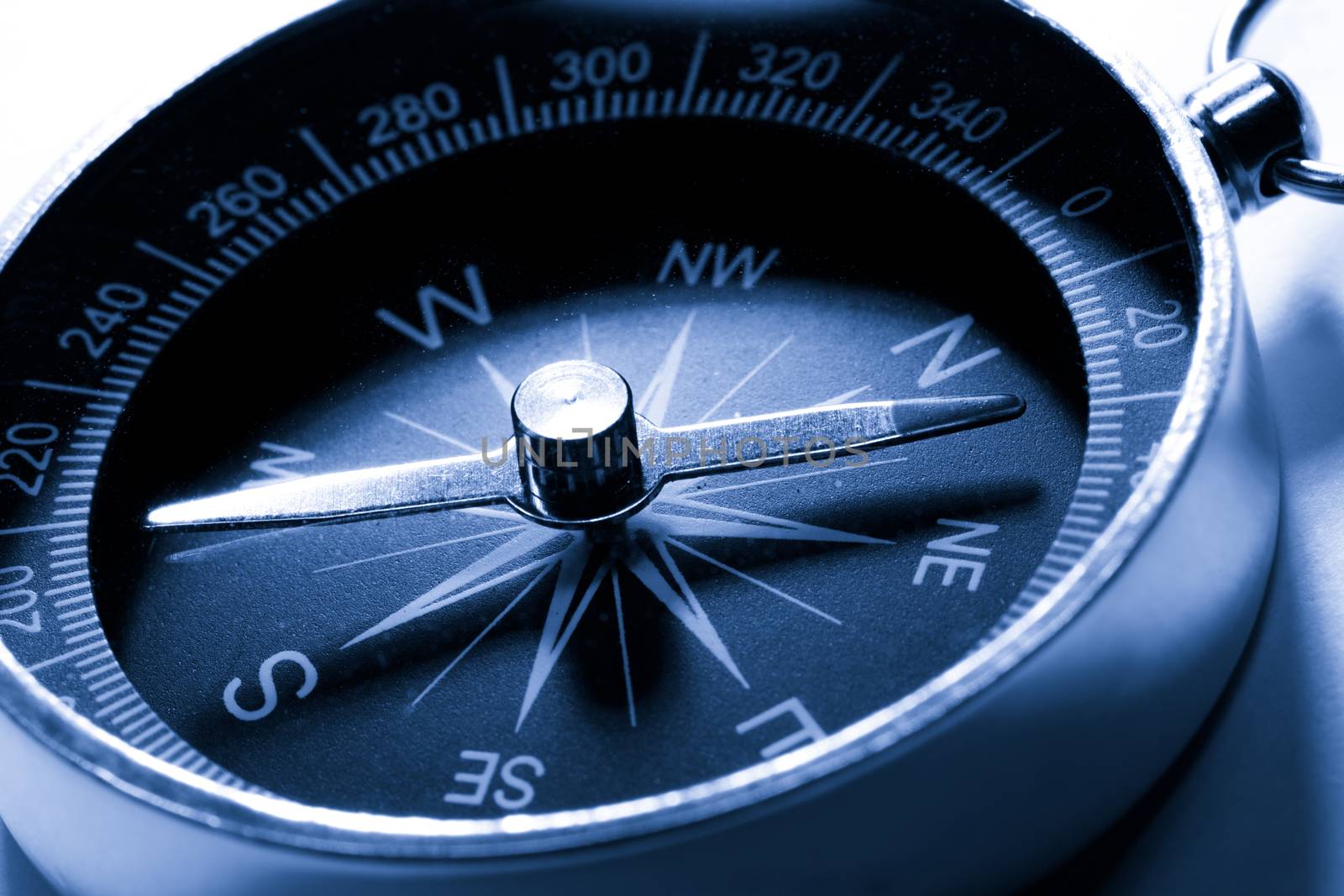Compass in blue toning color