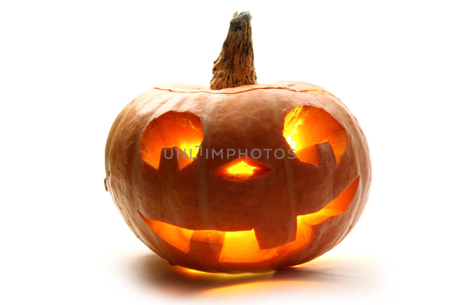 Halloween pumpkin on white