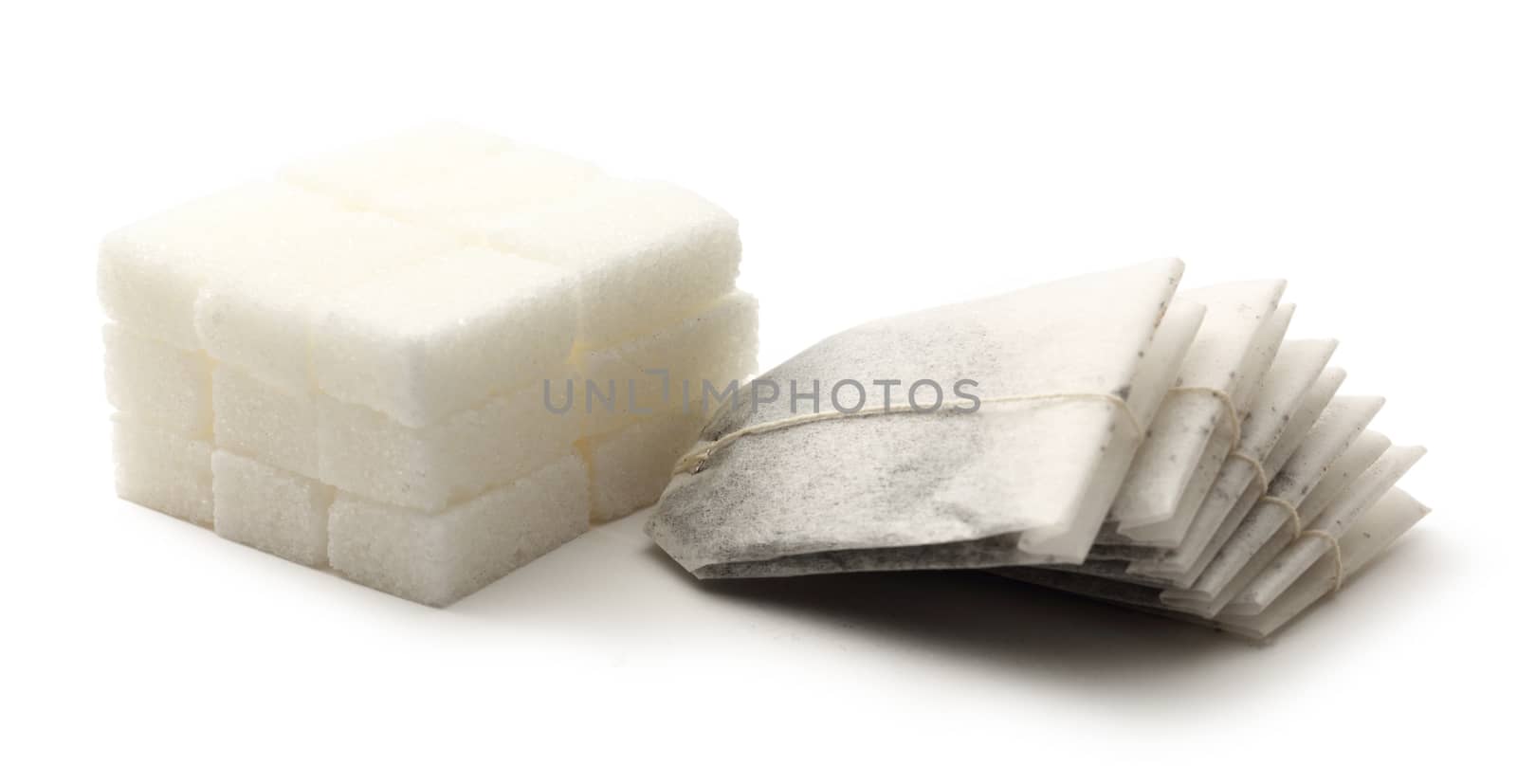 Sugar cubes and tea bags