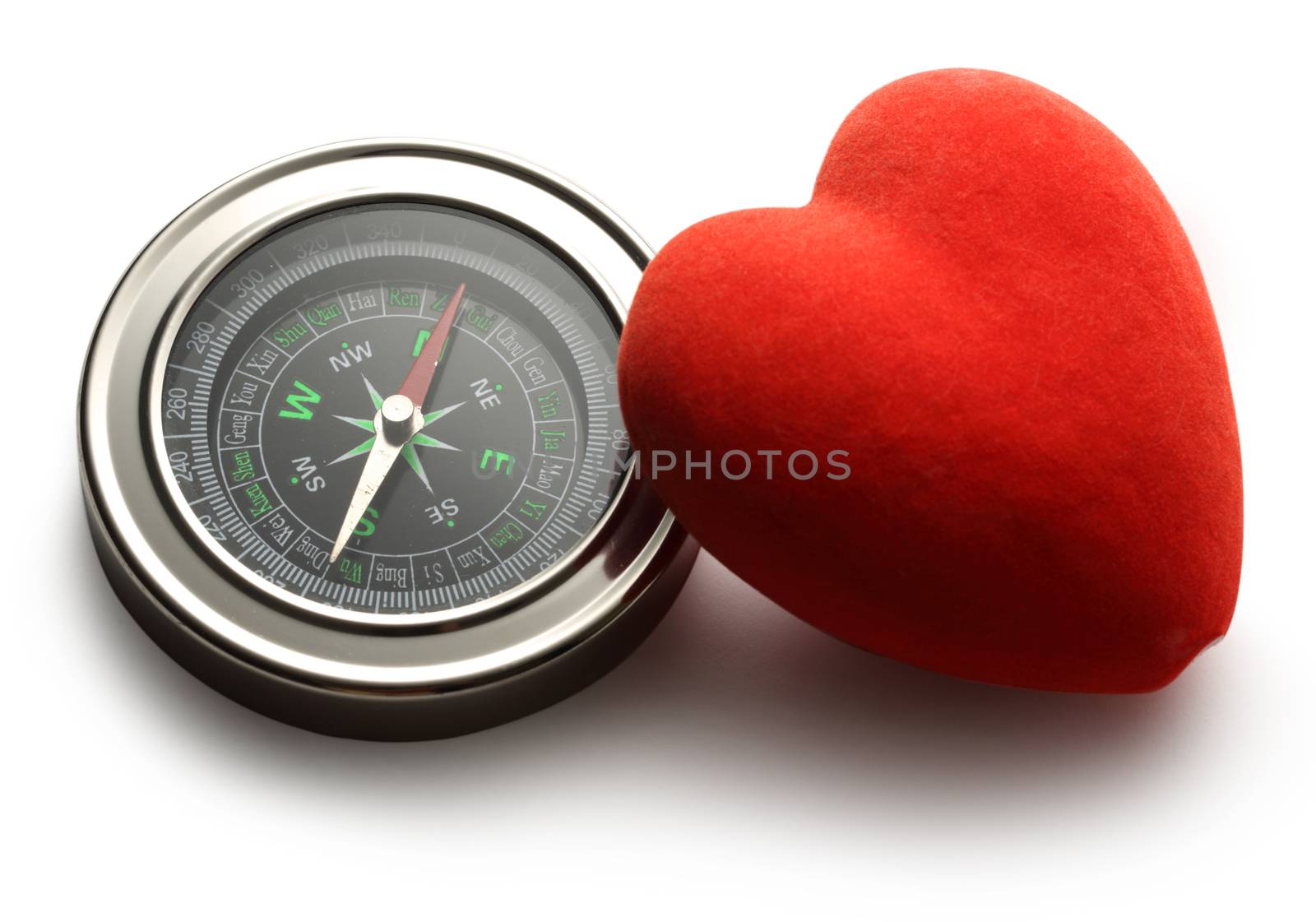 Compass and red heart by Garsya