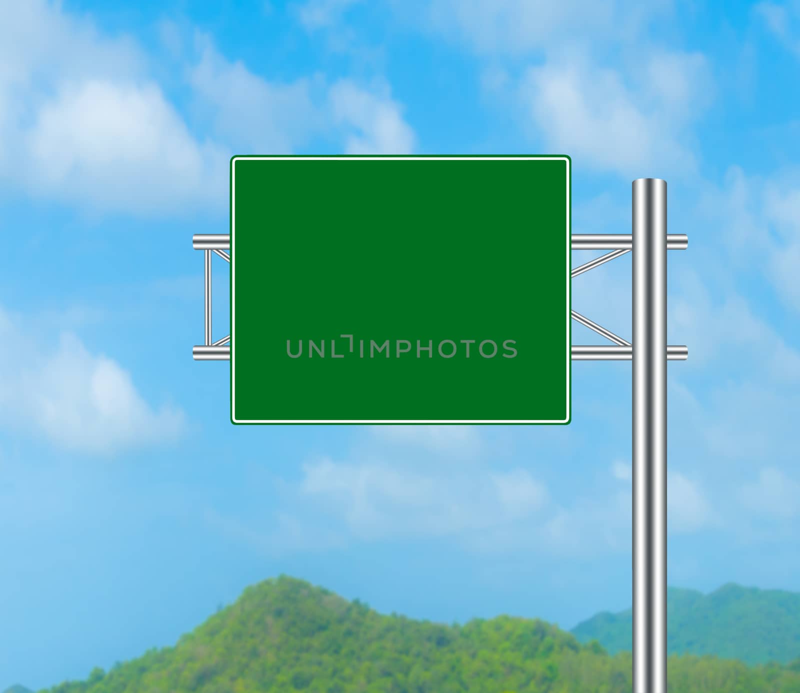 Road Sign concepts and Sky background.